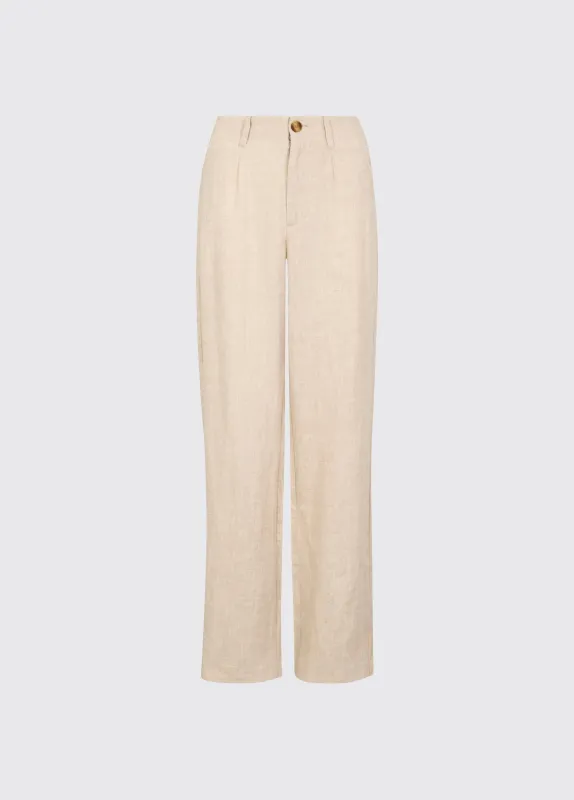 Kelby Women’s Linen Trousers - Oatmeal made by Current