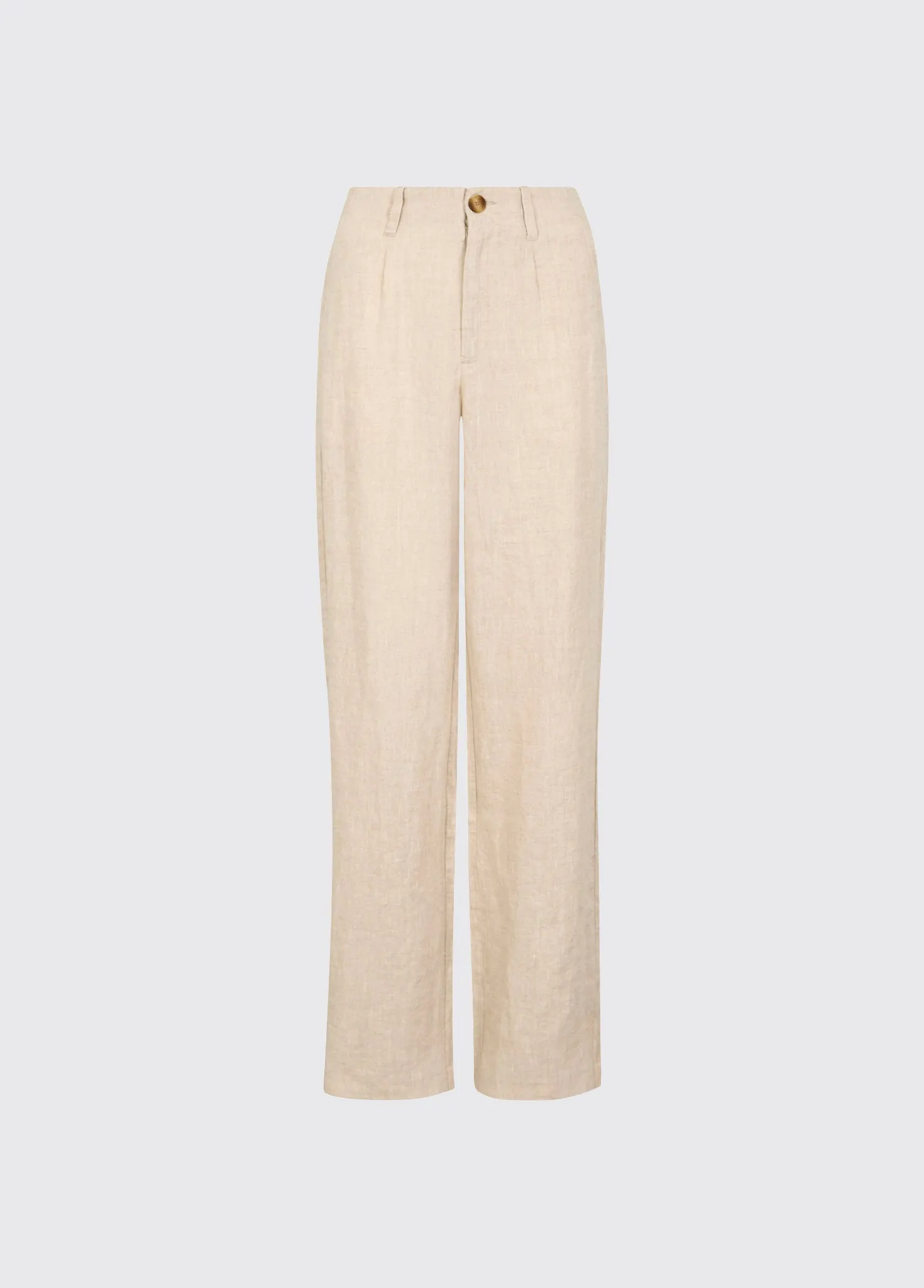 Kelby Women’s Linen Trousers - Oatmeal sold by Dubarry of Ireland