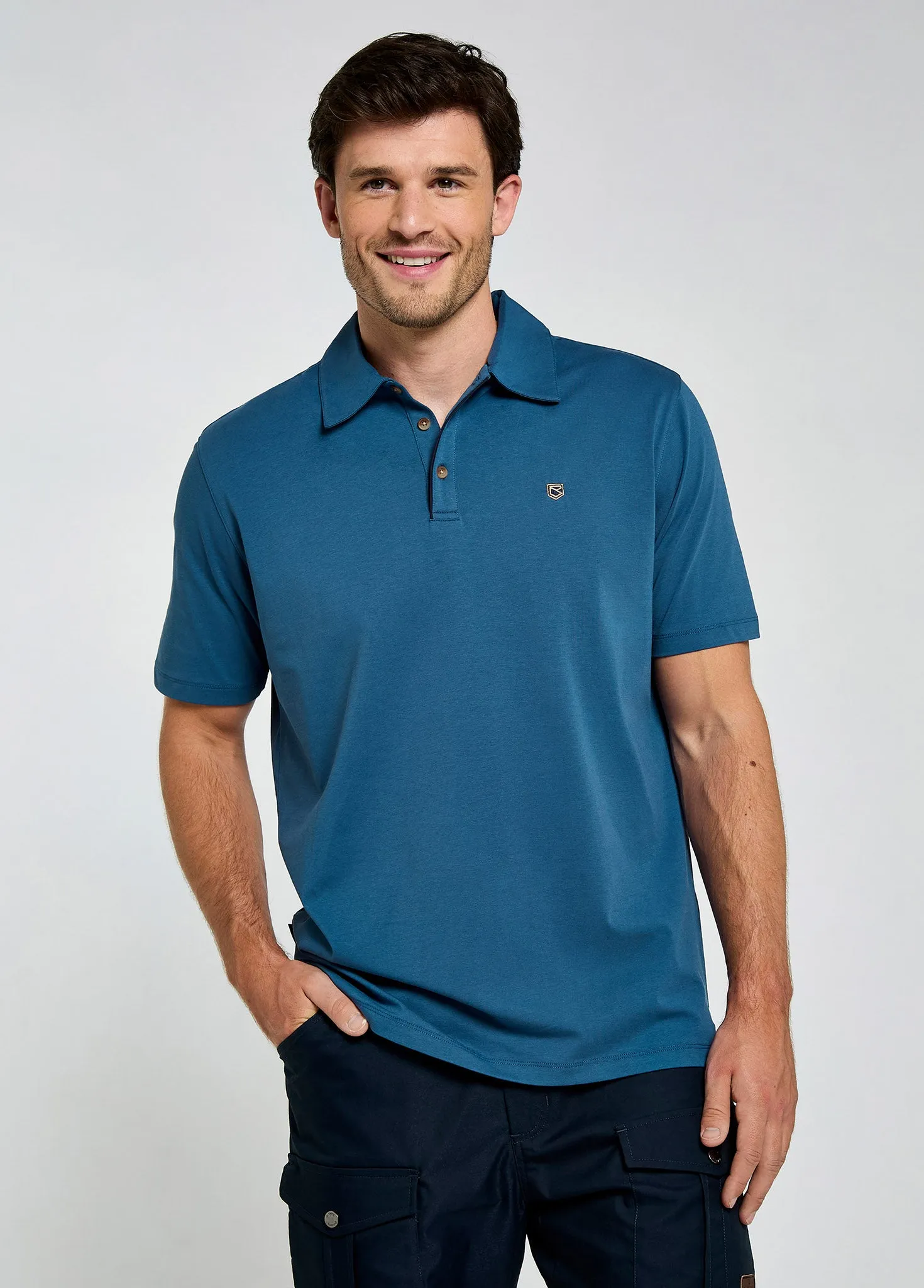 Kilmurray Men’s Three-Button Polo - Indigo sold by Dubarry of Ireland product image thumbnail 3