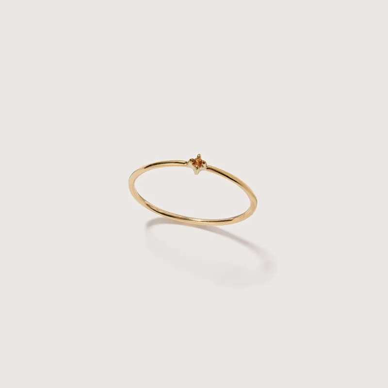 Orange Sapphire Bamboo Ring sold by Otiumberg