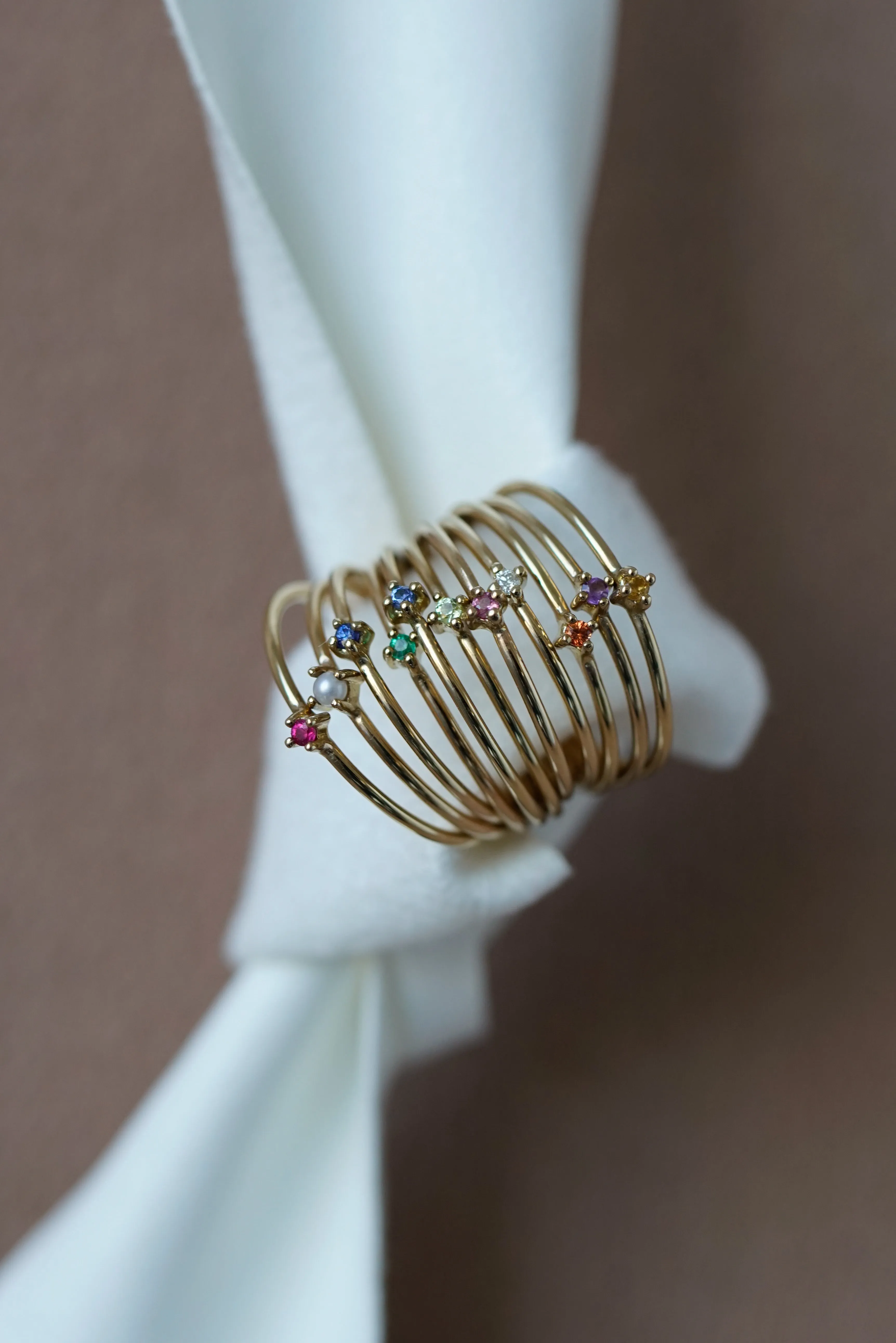 Swiss Blue Topaz Bamboo Ring sold by Otiumberg product image thumbnail 3