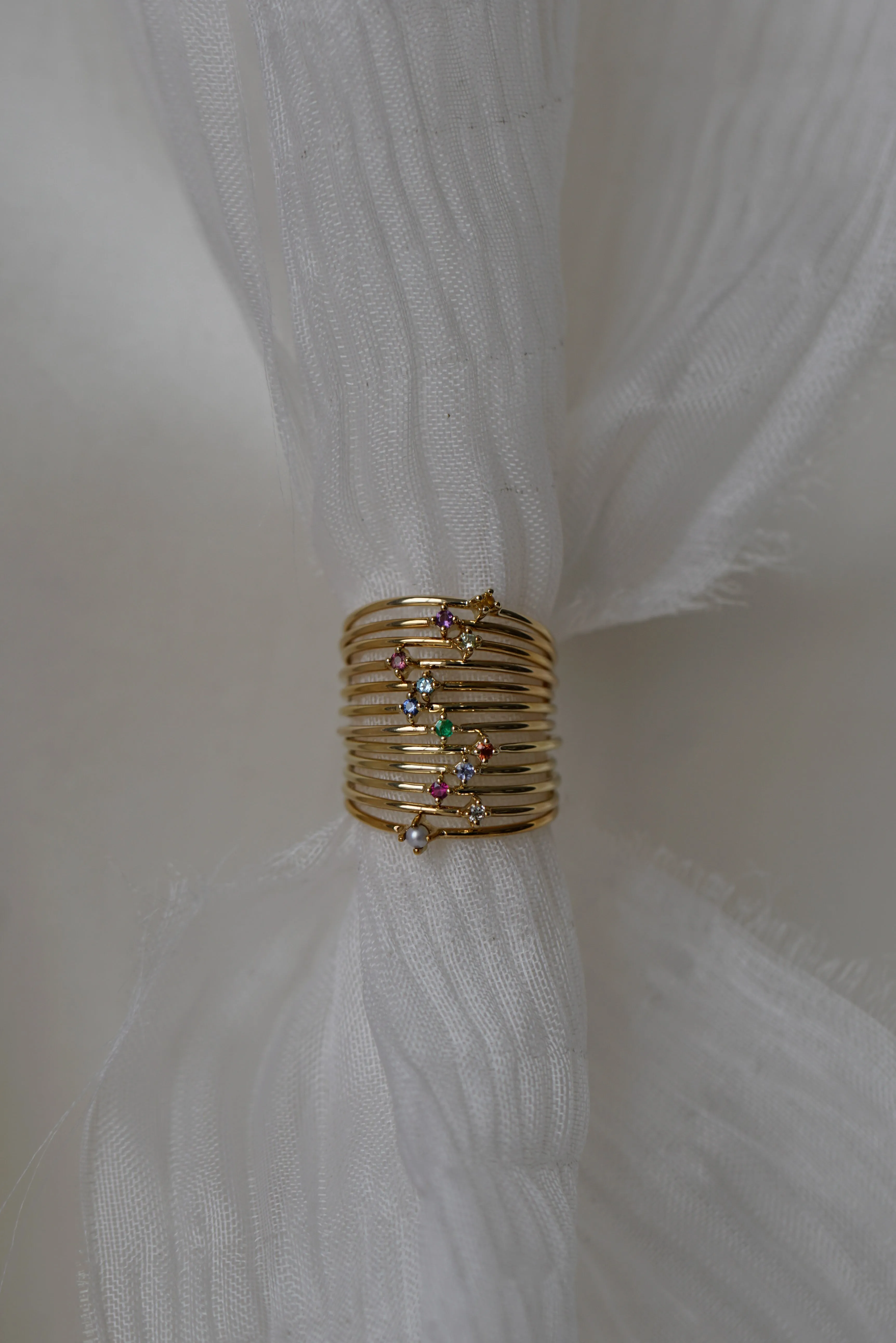 Swiss Blue Topaz Bamboo Ring sold by Otiumberg product image thumbnail 4