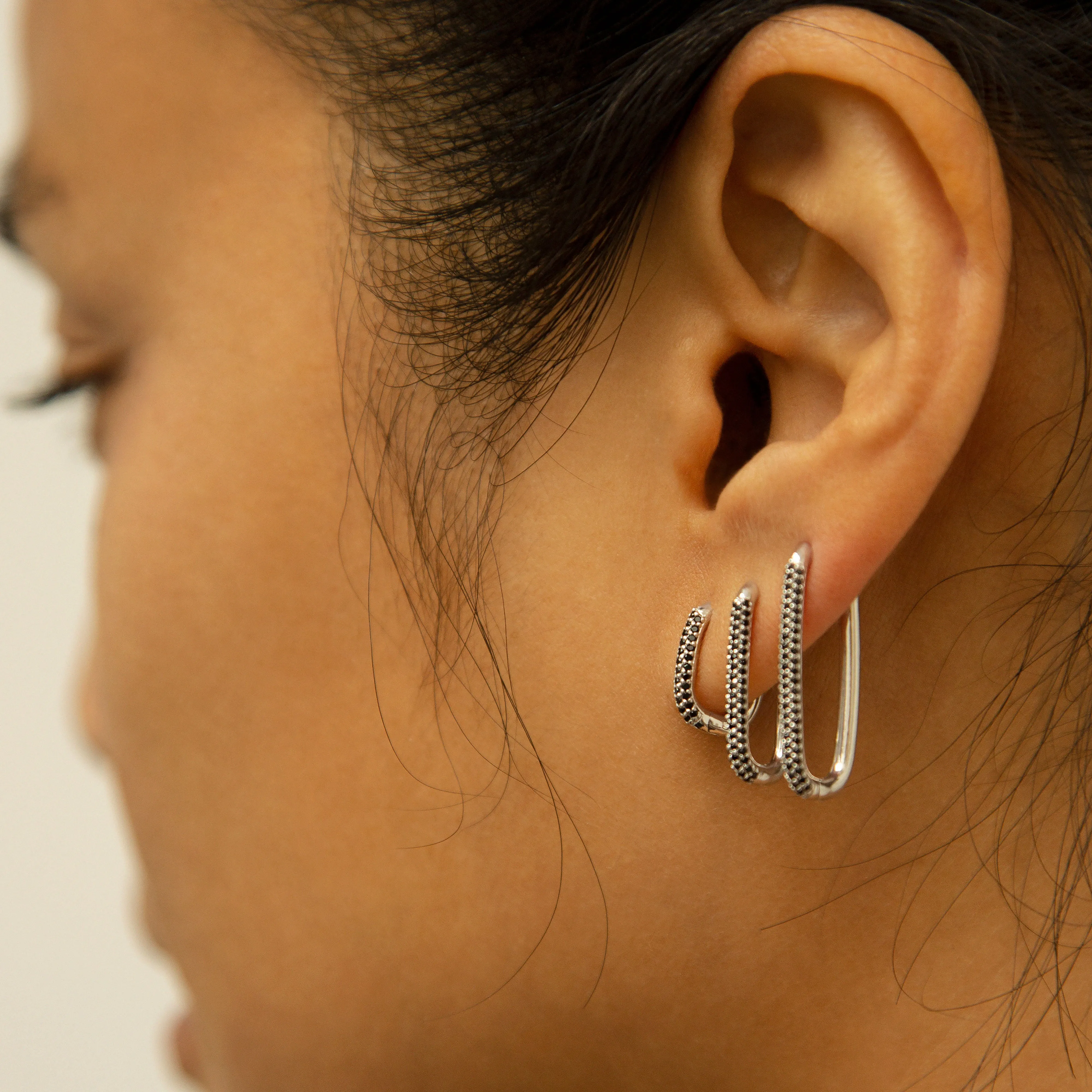 Paperclip Large Black Onyx Earring sold by Otiumberg product image thumbnail 5