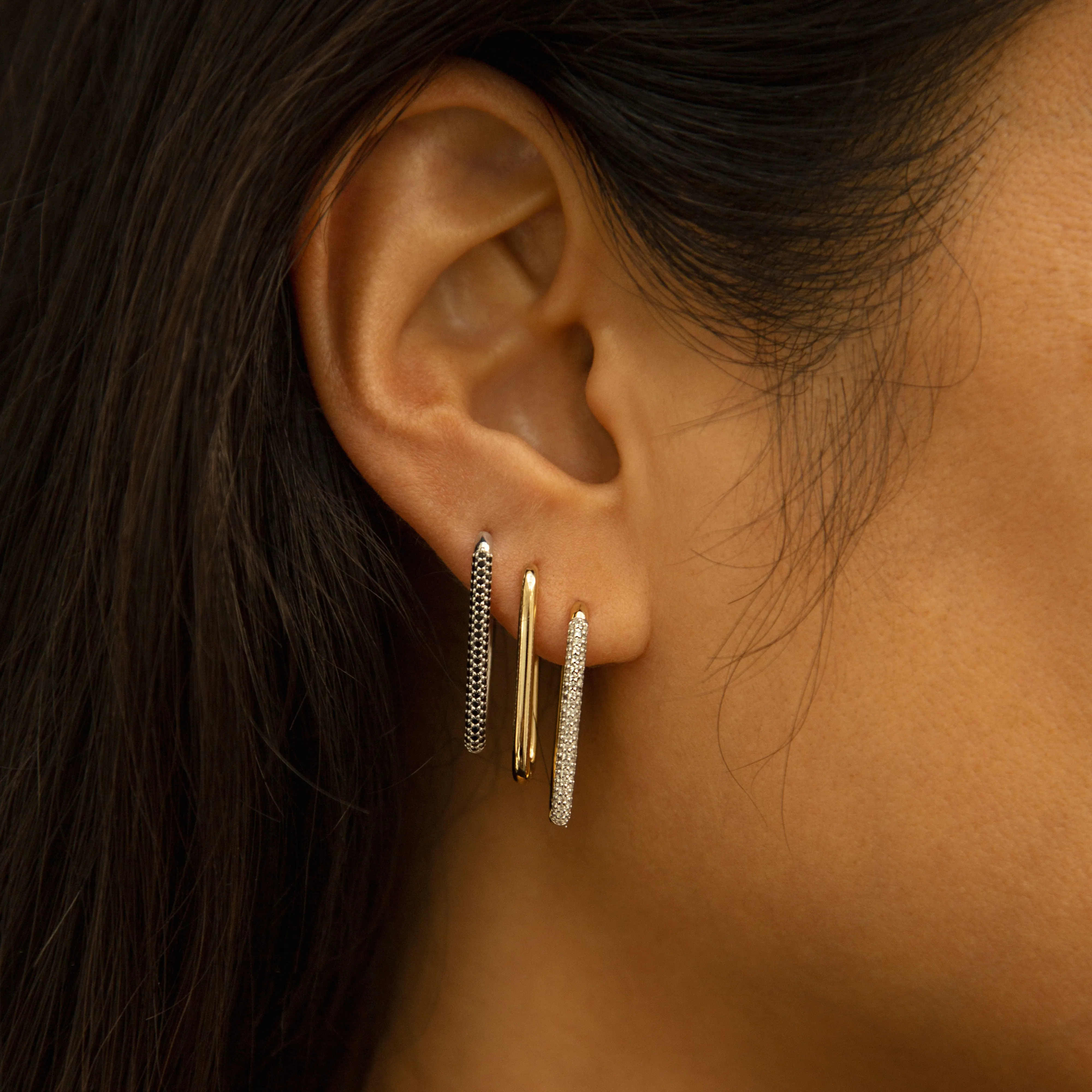 Paperclip Large Black Onyx Earring sold by Otiumberg product image thumbnail 4