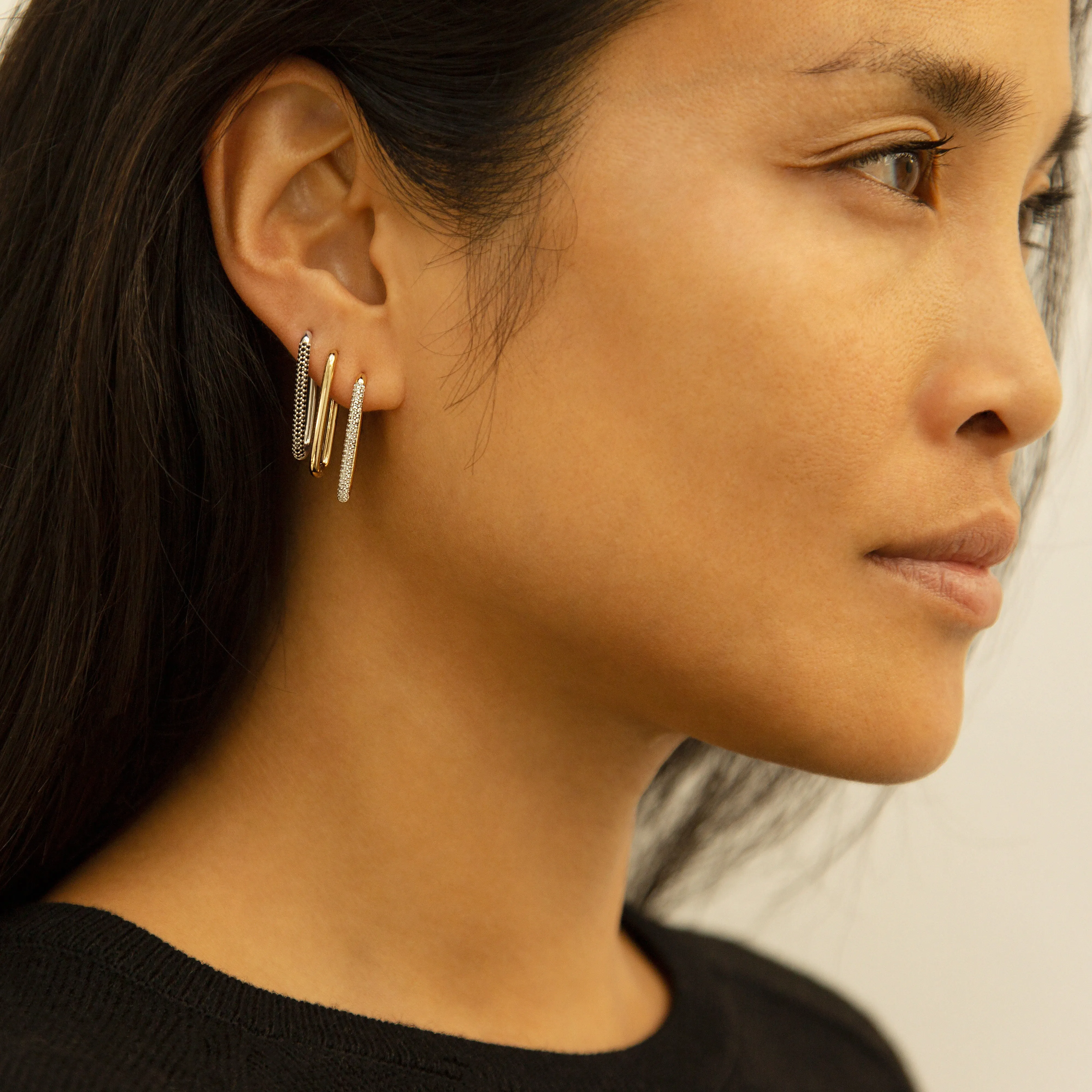 Paperclip Large Black Onyx Earring sold by Otiumberg product image thumbnail 2