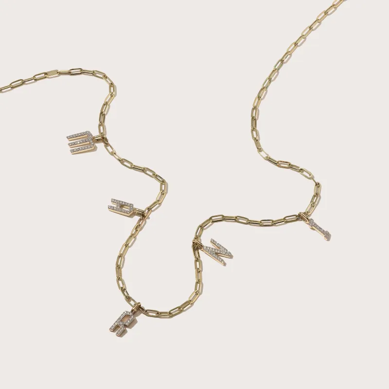 Personalised Initial Diamond Necklace (Made To Order) made by Otiumberg