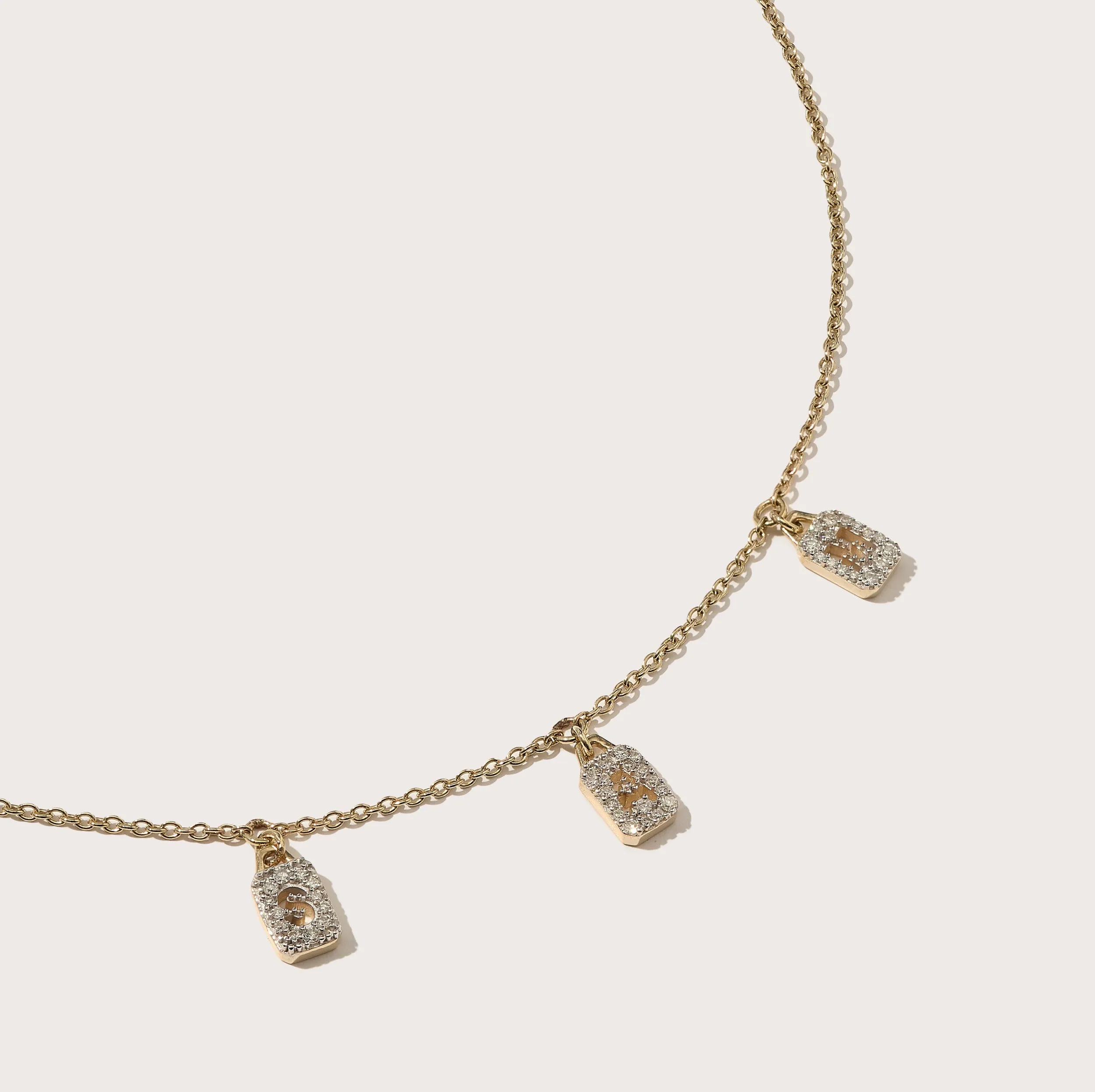 Personalised Tiny Diamond Tag Necklace (Made To Order) sold by Otiumberg product image thumbnail 5