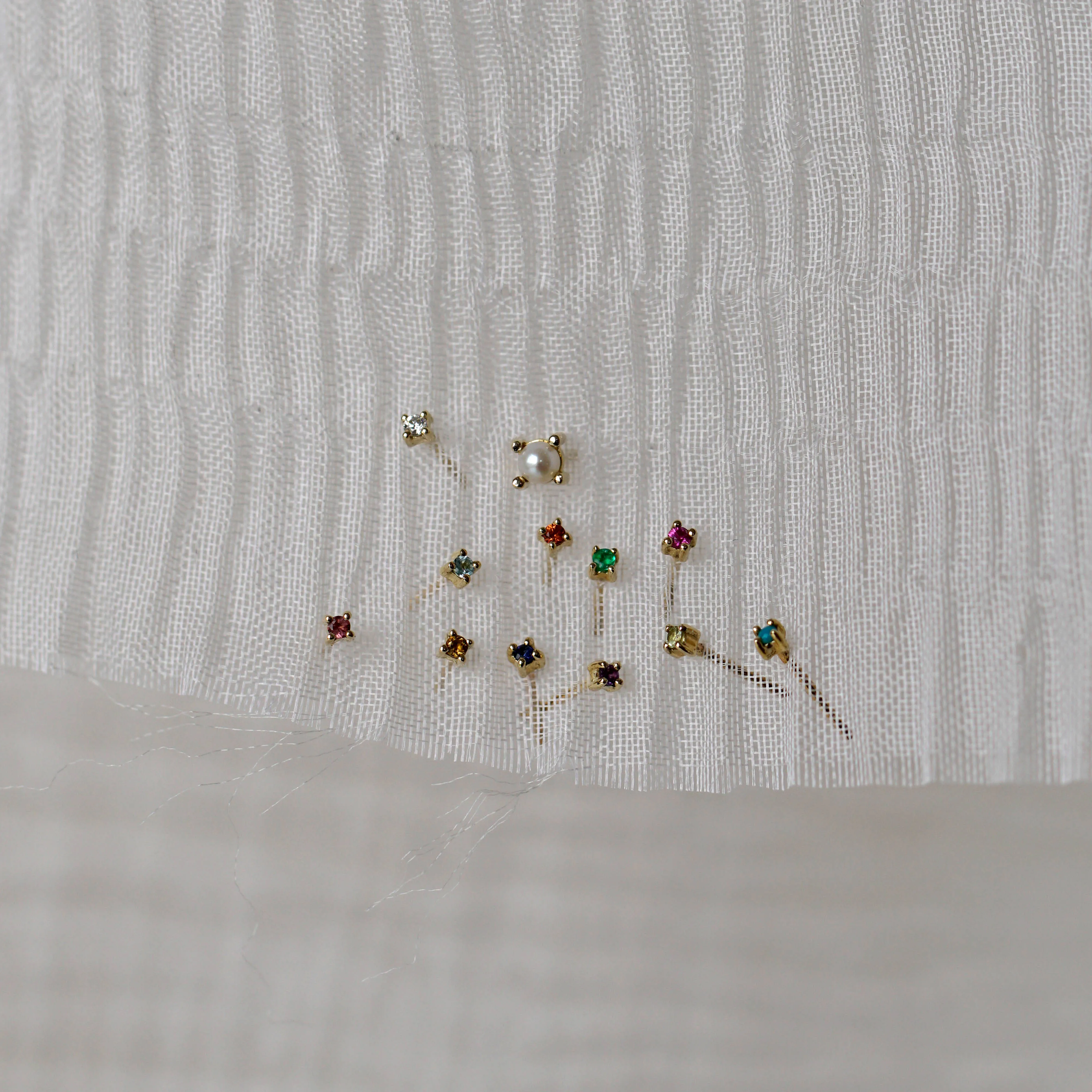 Tiny Diamond Studs sold by Otiumberg product image thumbnail 4