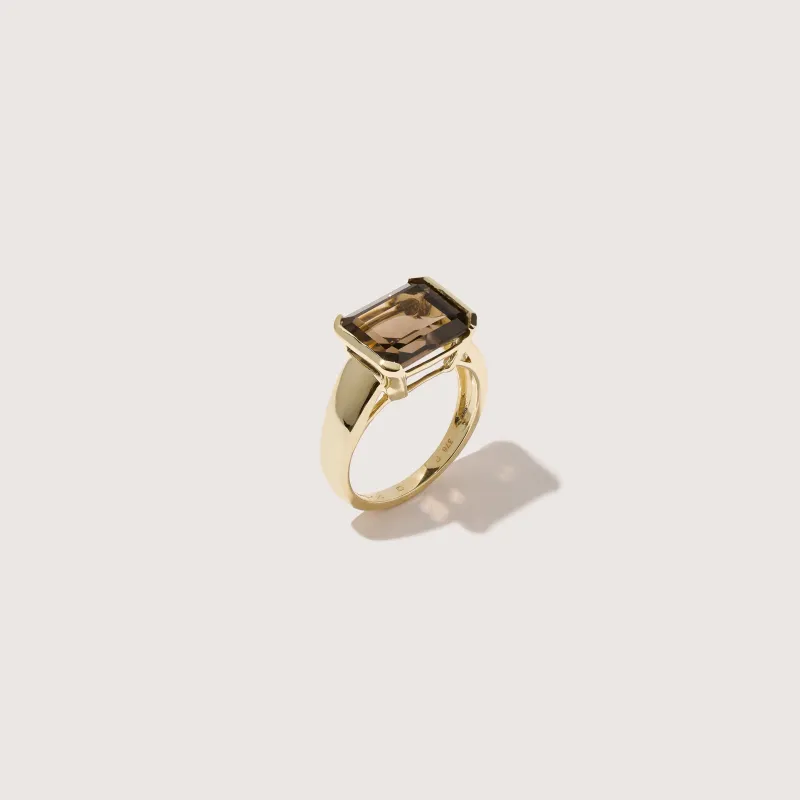 Smokey Quartz Domino Ring made by Otiumberg