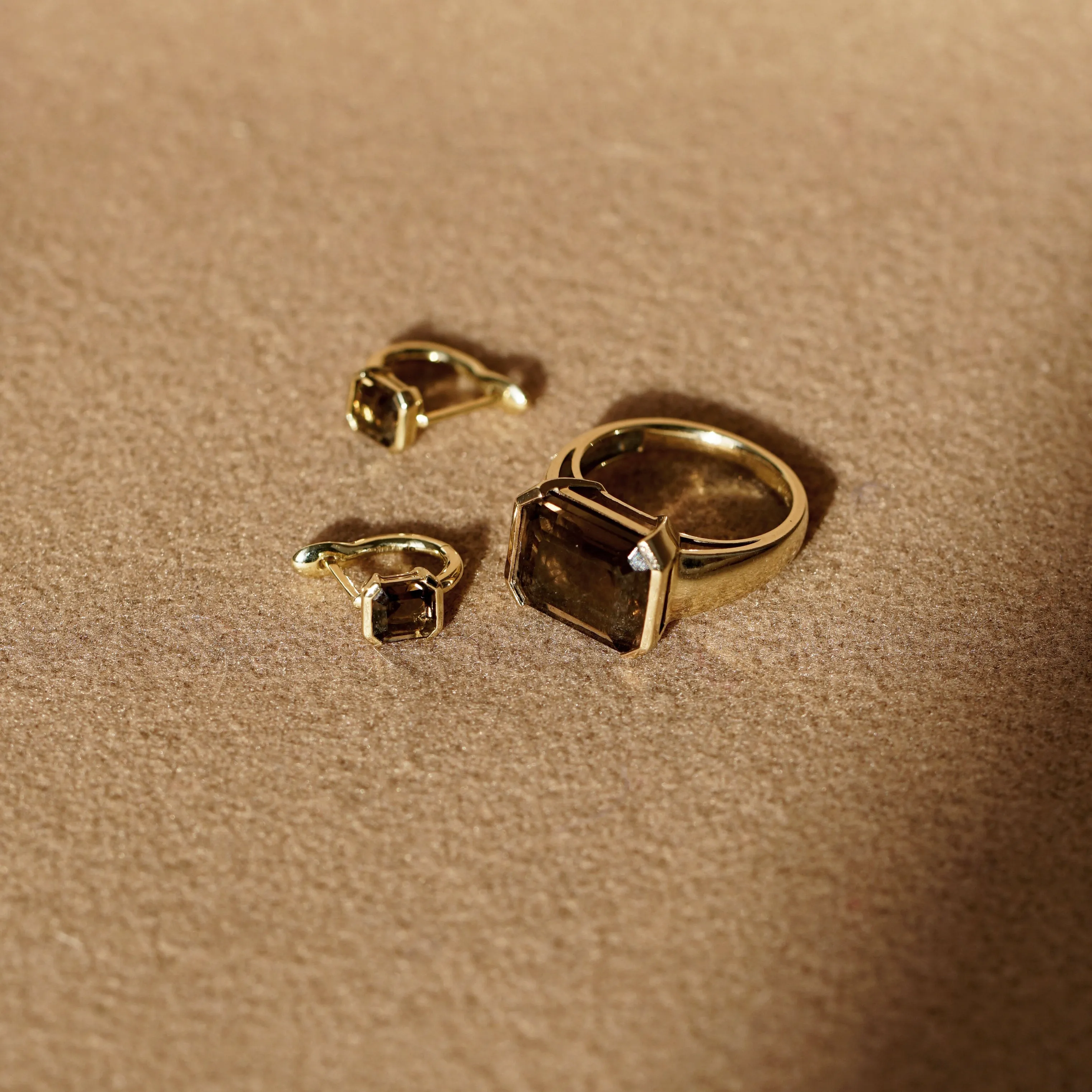 Smokey Quartz Domino Ring sold by Otiumberg product image thumbnail 5