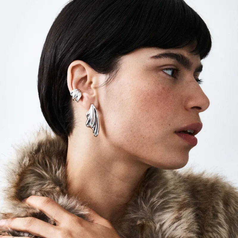 Statement Wave Earrings and Cuff Set sold by Otiumberg