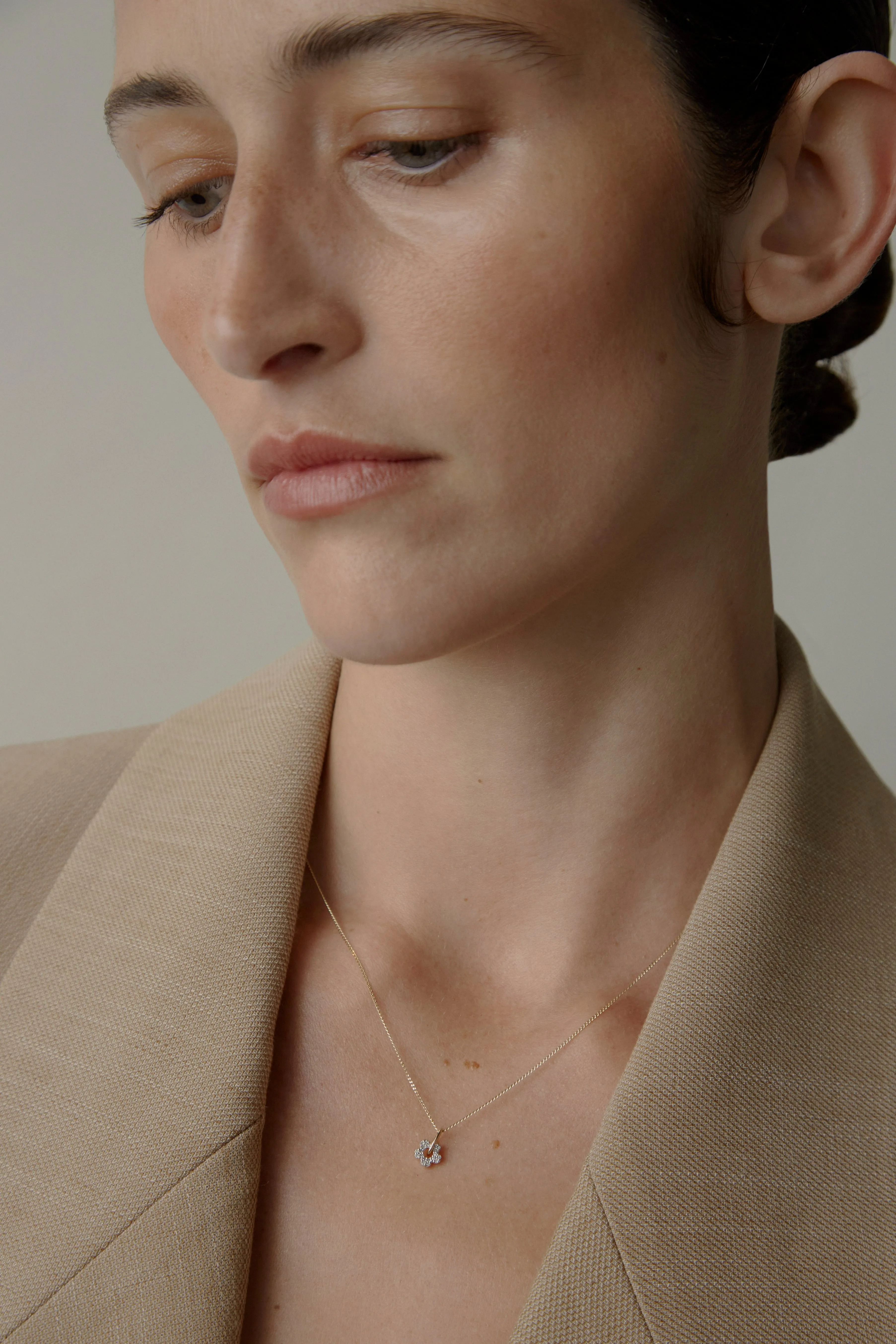 Tiny Diamond Flower Necklace sold by Otiumberg product image thumbnail 2