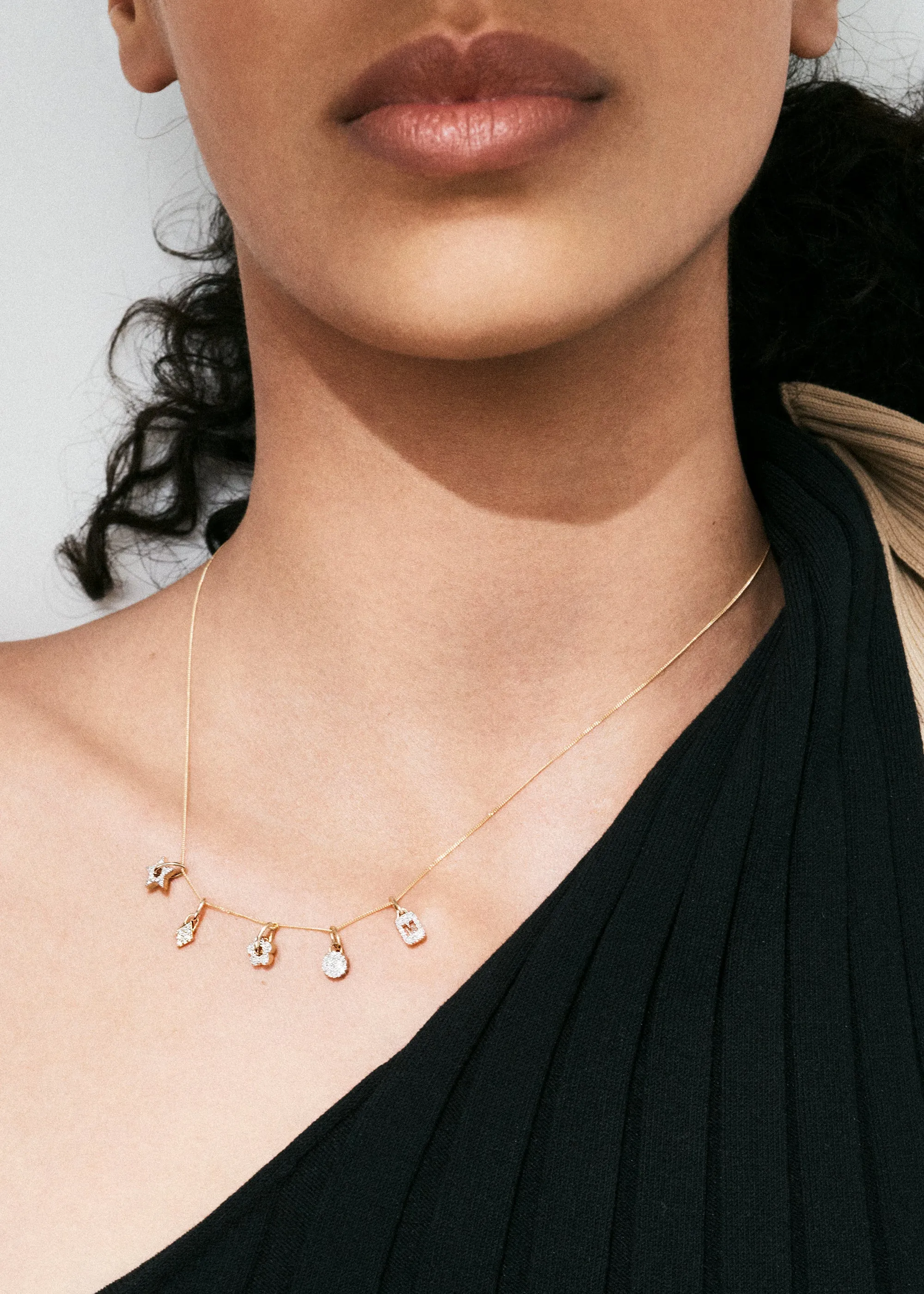 Tiny Diamond Disc Necklace sold by Otiumberg product image thumbnail 4