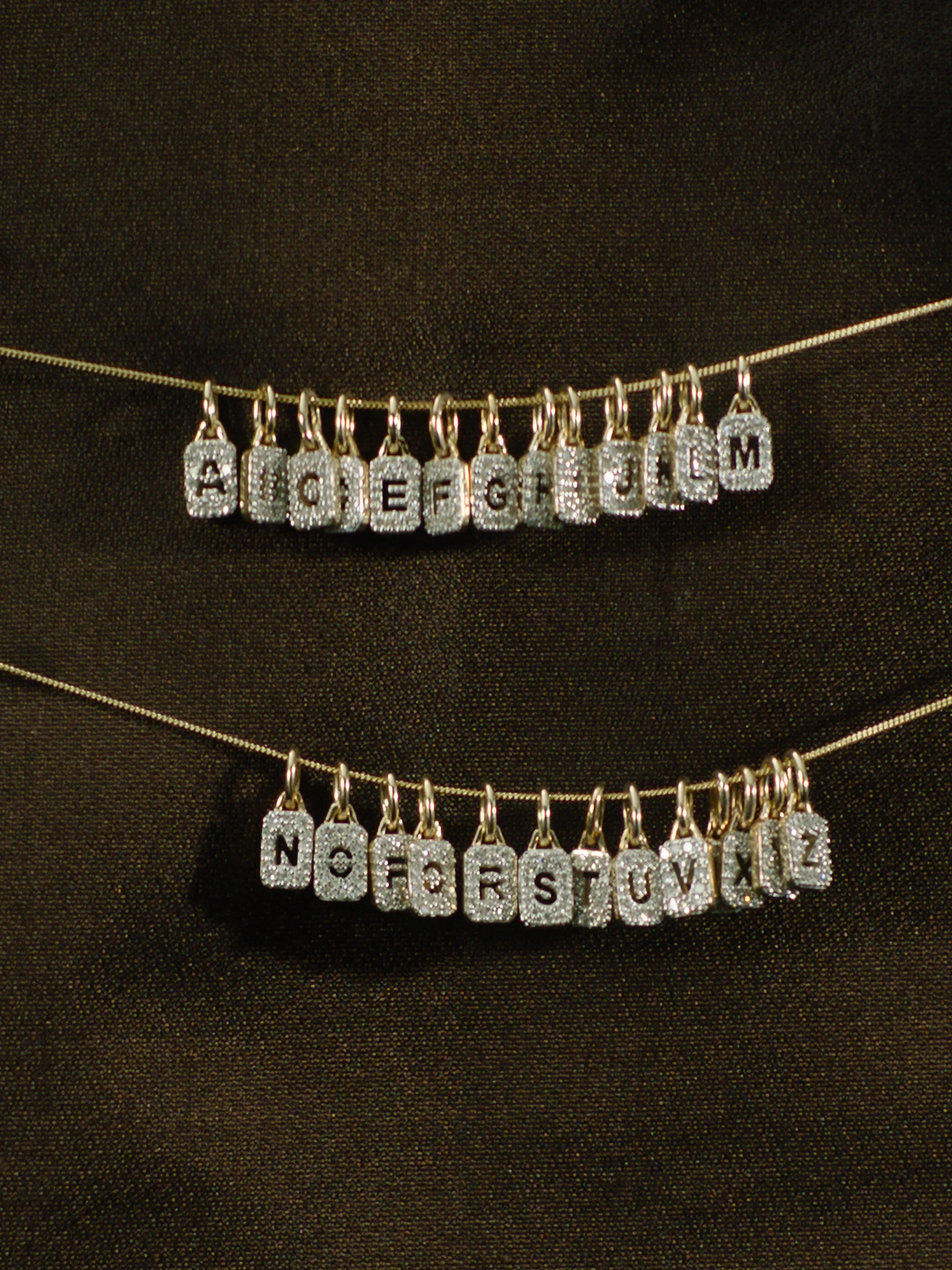 Tiny Diamond Initial Tag Pendant sold by Otiumberg product image thumbnail 5