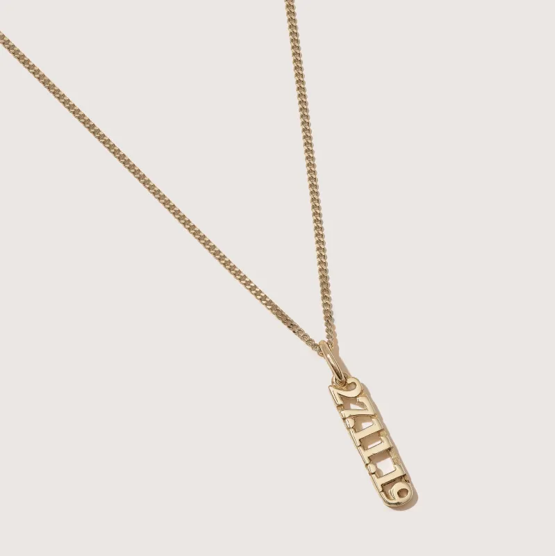 Solid Gold Date Pendant (Made To Order) made by Otiumberg