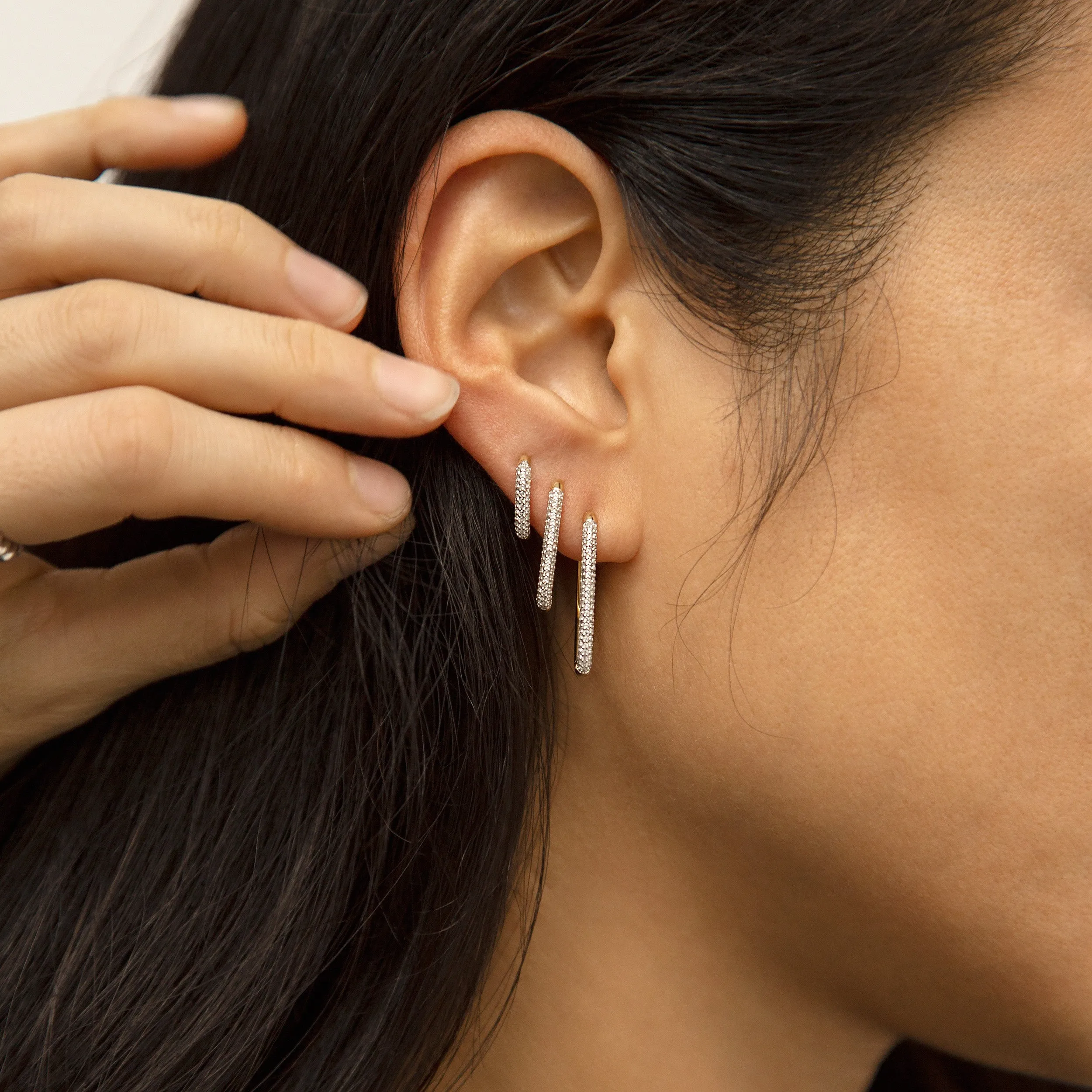 Paperclip Large Cubic Zirconia Earrings sold by Otiumberg product image thumbnail 2