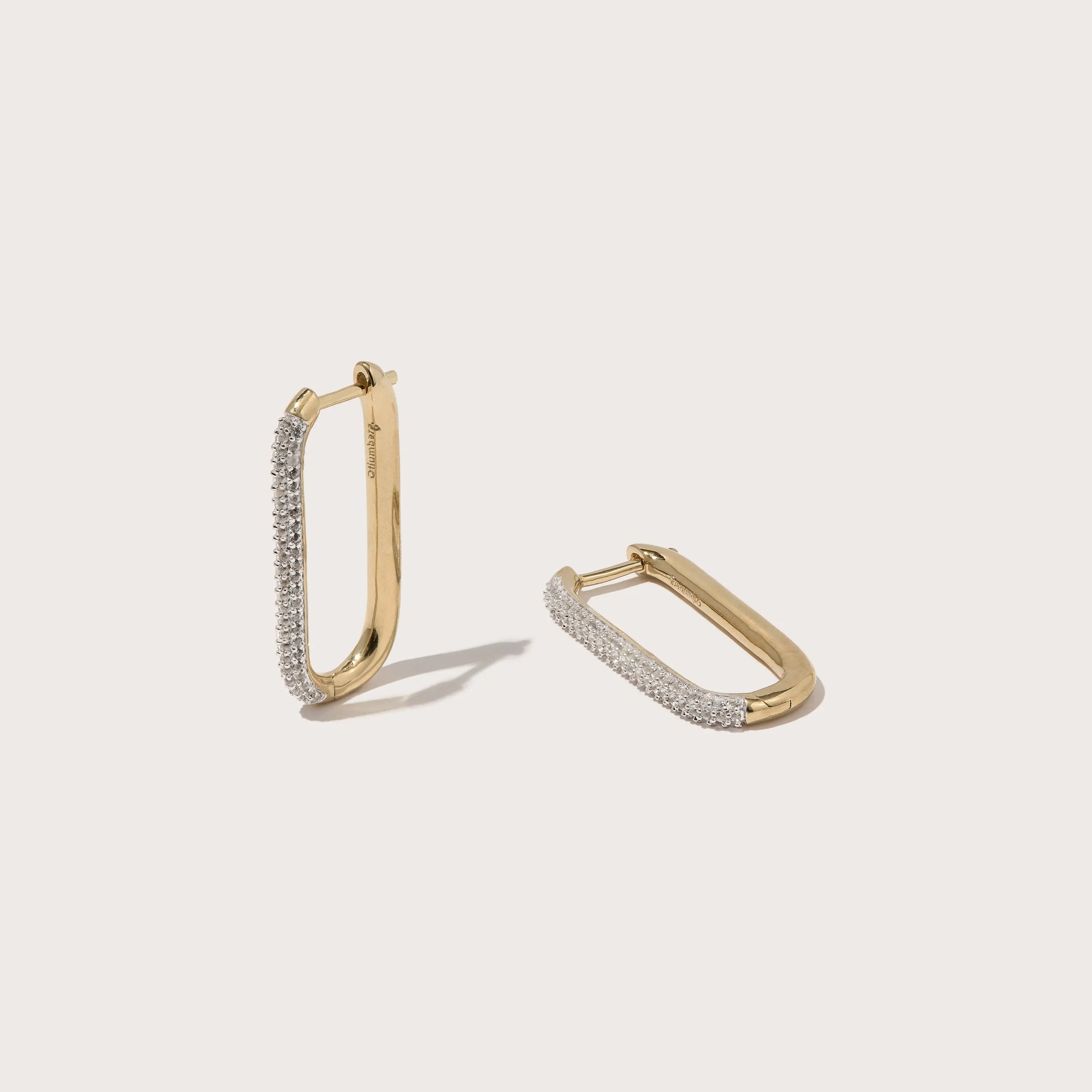Paperclip Large Cubic Zirconia Earrings sold by Otiumberg