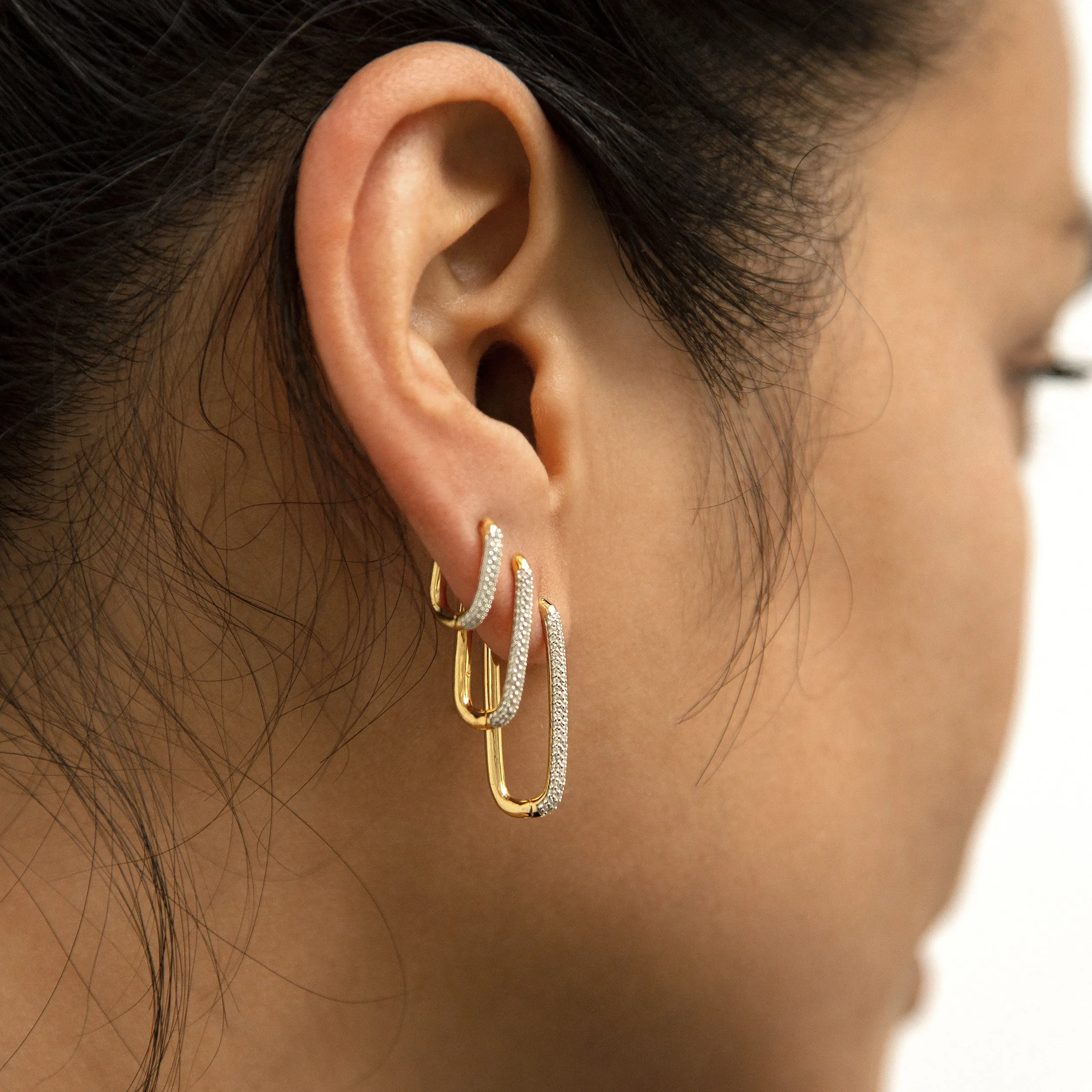 Paperclip Large Cubic Zirconia Earrings sold by Otiumberg product image thumbnail 4