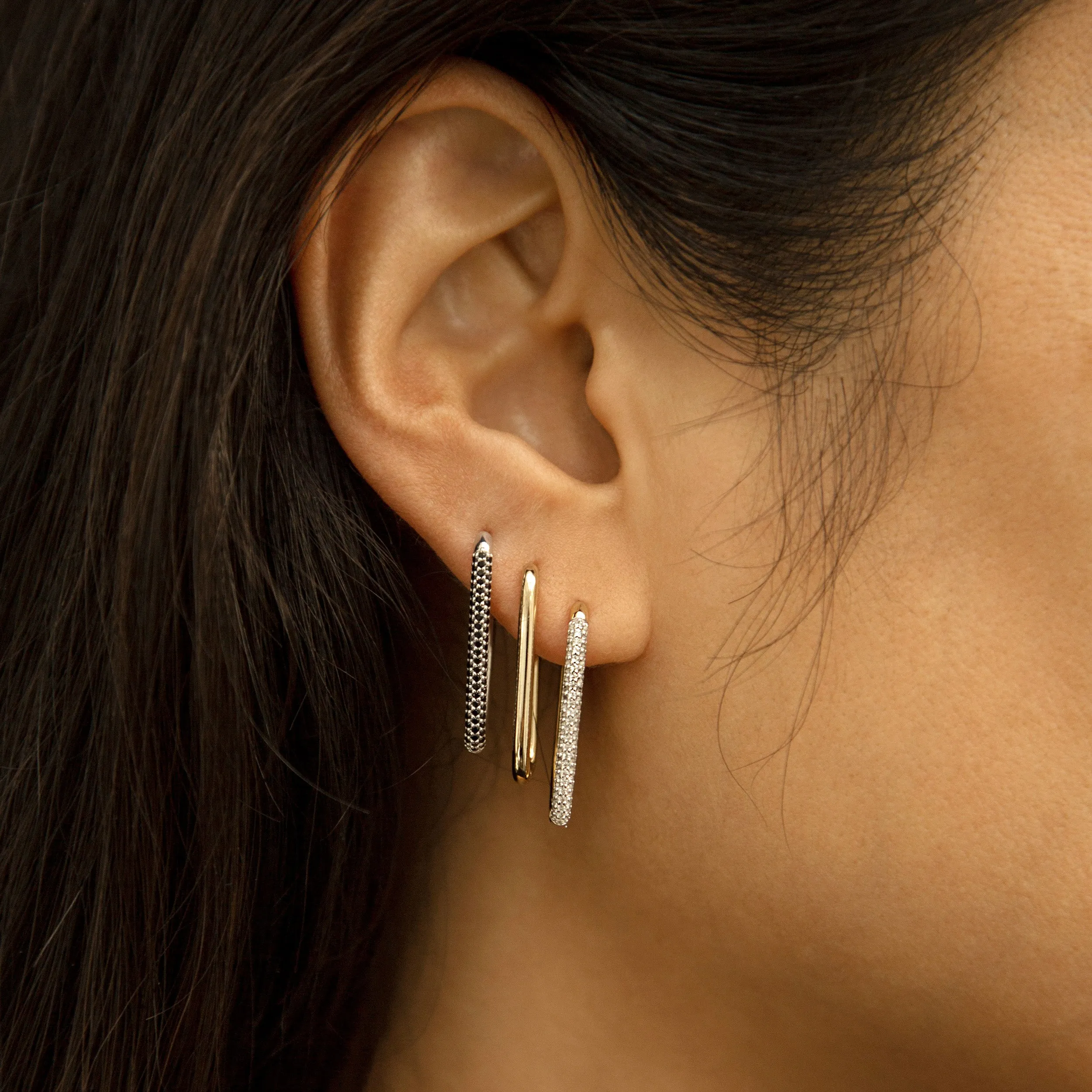 Paperclip Large Cubic Zirconia Earrings sold by Otiumberg product image thumbnail 5
