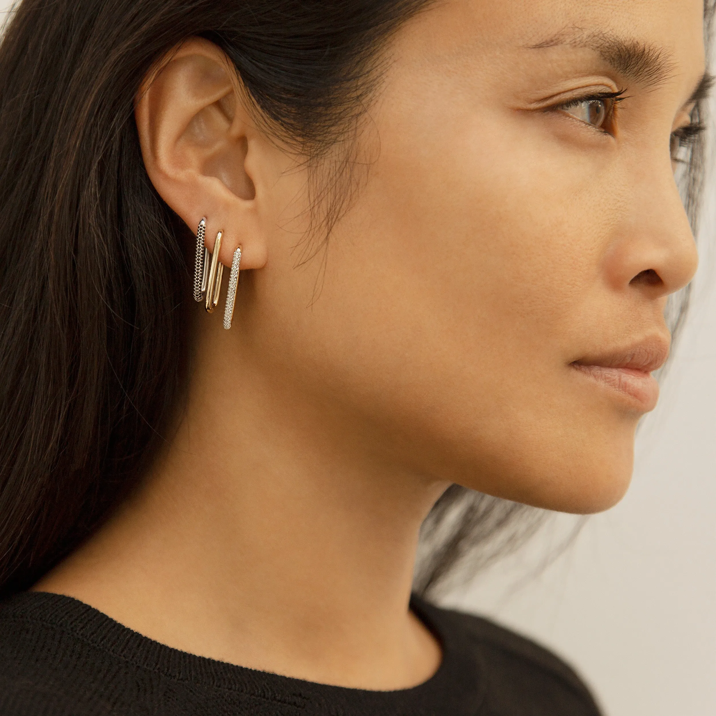 Paperclip Large Cubic Zirconia Earrings sold by Otiumberg product image thumbnail 3