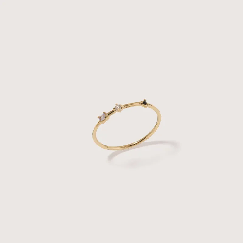 Three Stone Diamond Bamboo Ring made by Otiumberg