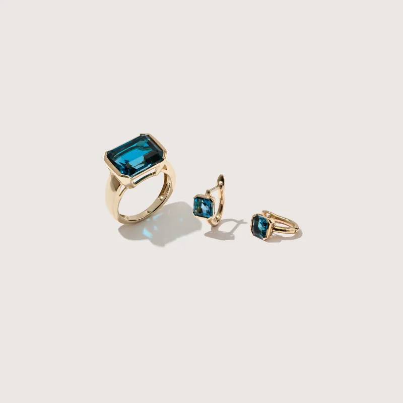 14kt Blue Topaz Domino Set sold by Otiumberg