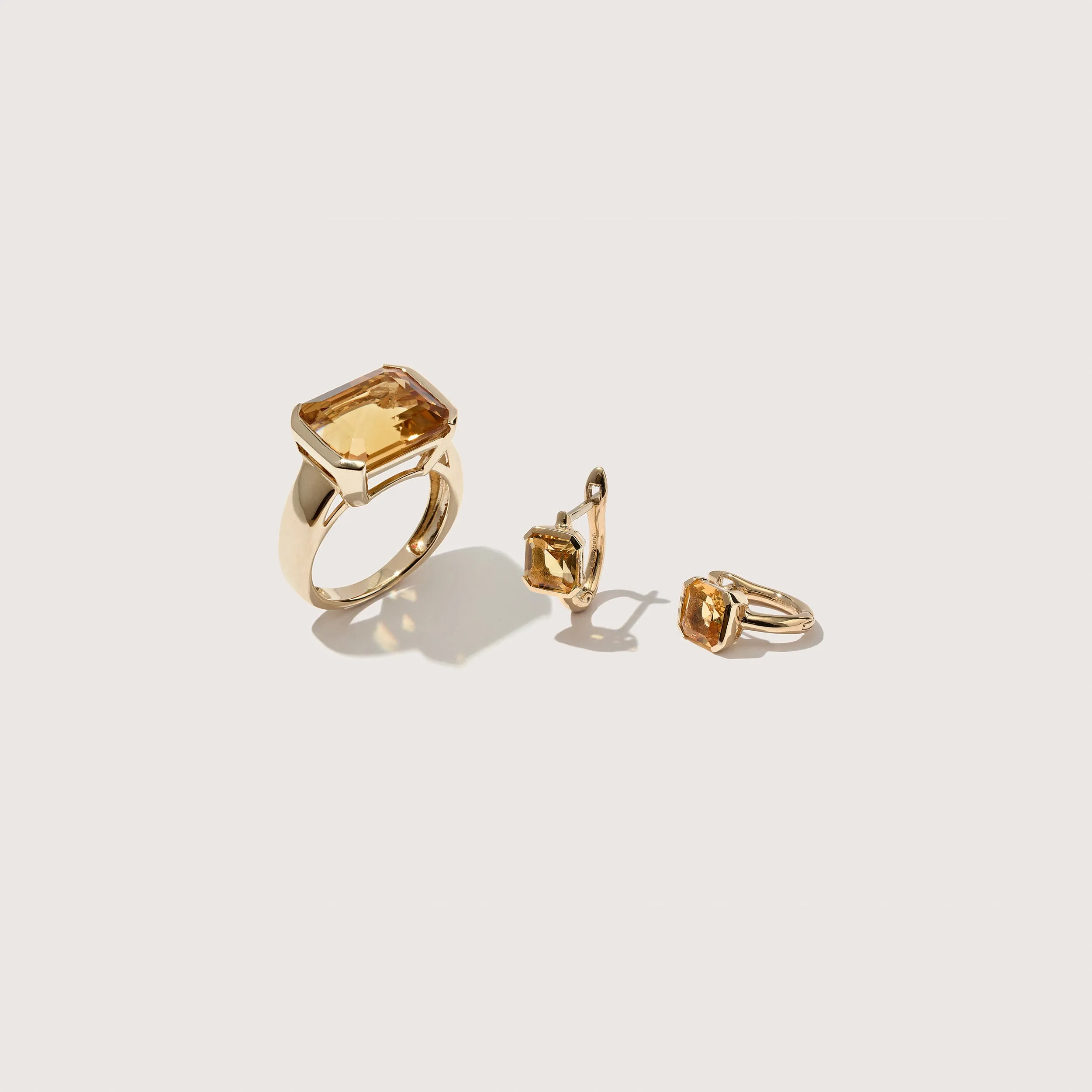 14kt Citrine Domino Set sold by Otiumberg