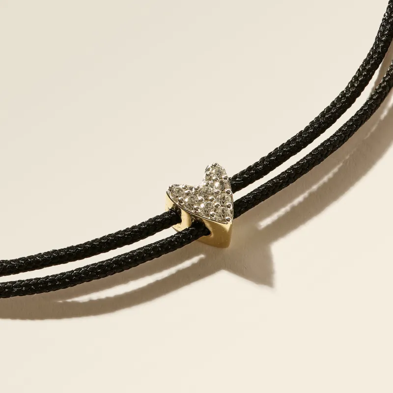 Diamond Heart Cord Bracelet sold by Otiumberg