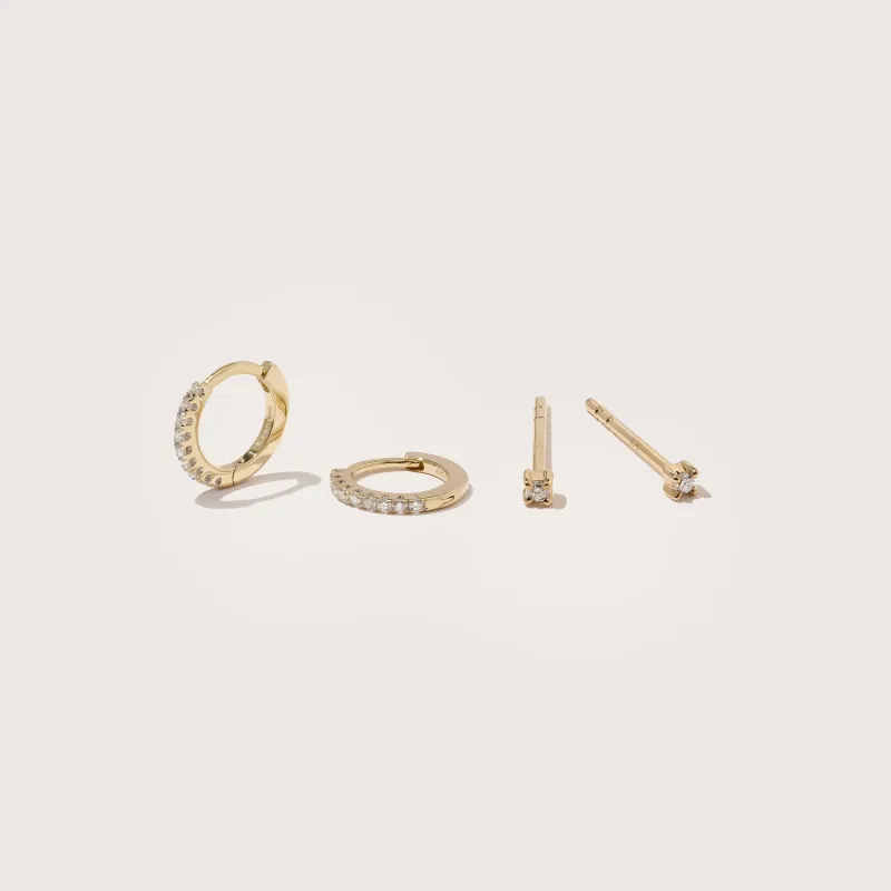 Diamond Huggies & Studs Edit - Set 1 sold by Otiumberg