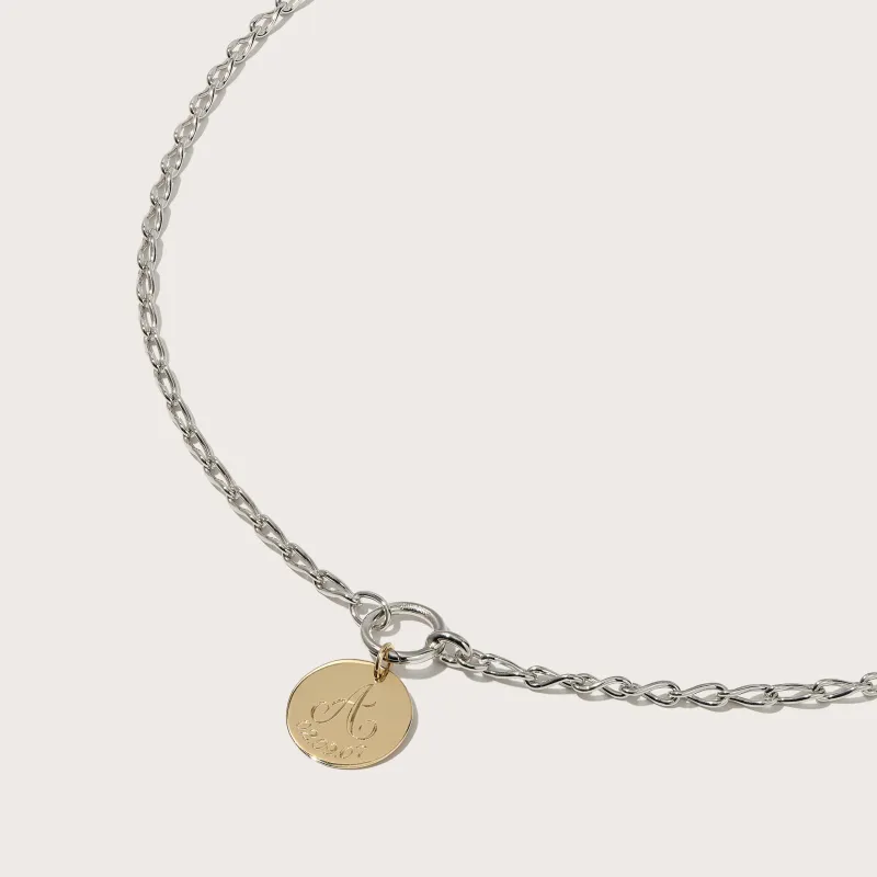 Engraved Disc Eternal Necklace made by Otiumberg