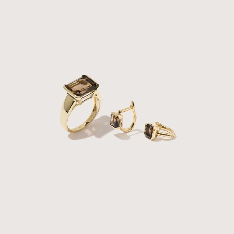 14kt Smokey Quartz Domino Set made by Otiumberg