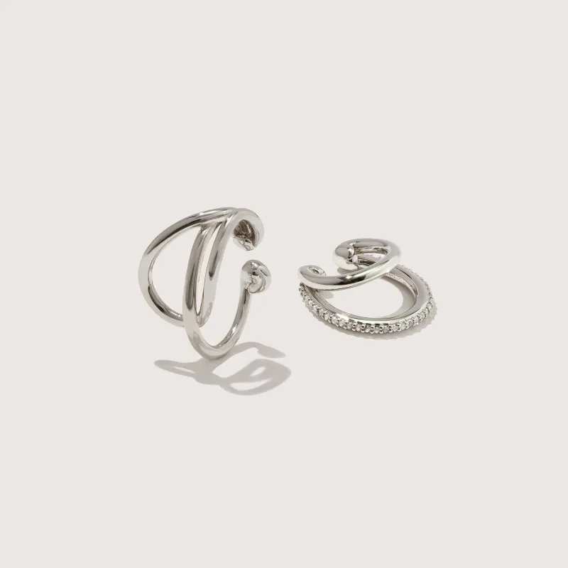 Silver Signature Ear Cuff Set sold by Otiumberg