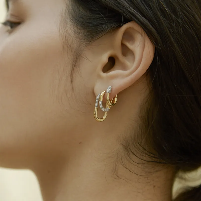 Pavé Staple 3 Hoop Stacking Set made by Otiumberg