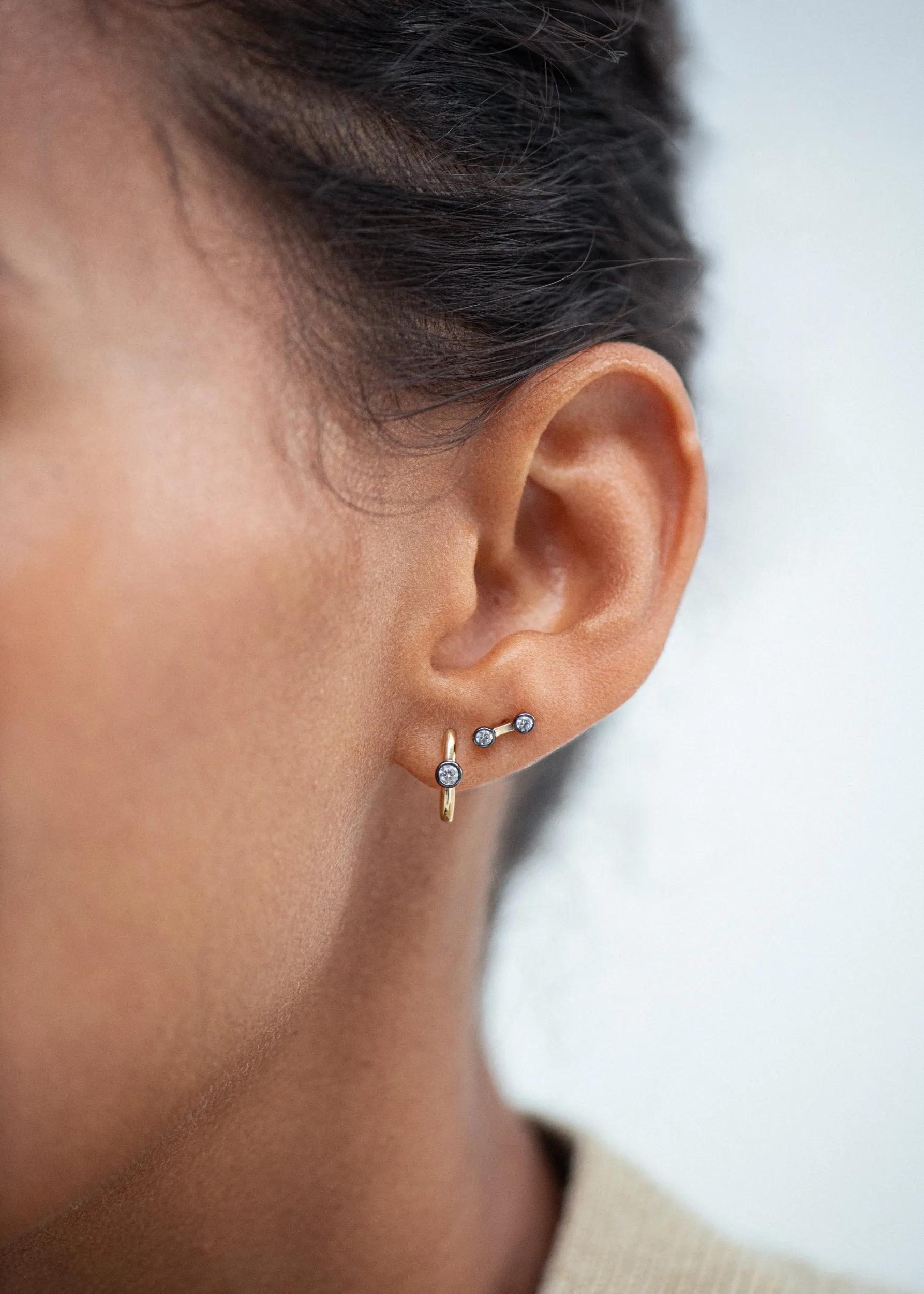 Midnight Diamond Bezel Bar Studs sold by Otiumberg product image thumbnail 2
