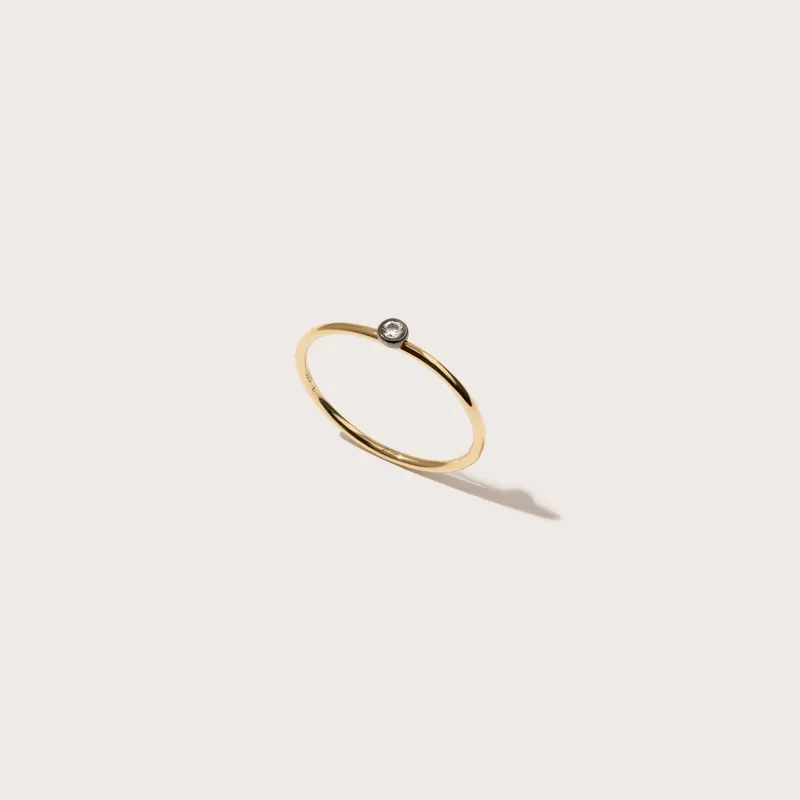 Midnight Bezel Set Diamond Thread Ring made by Otiumberg