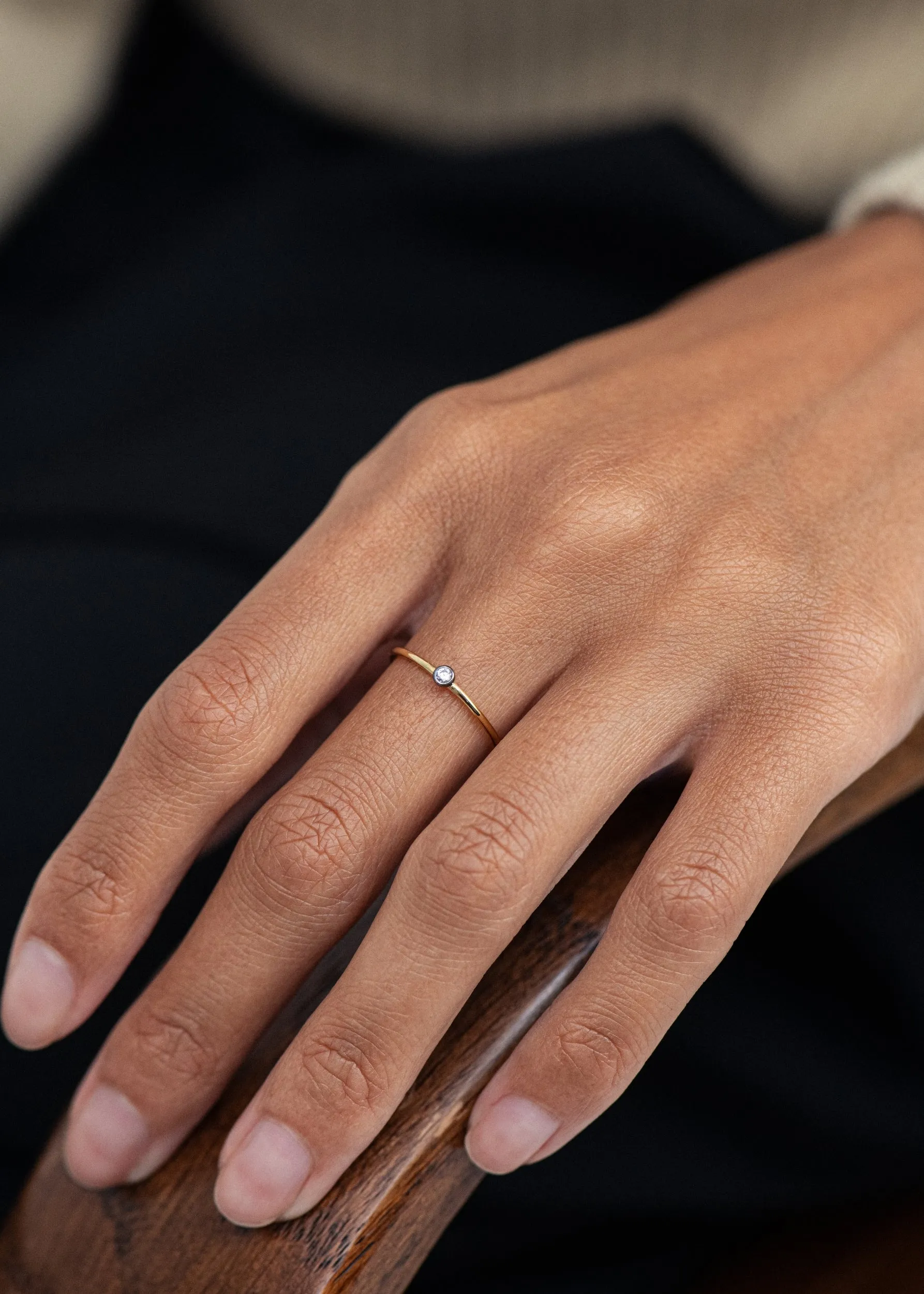 Midnight Bezel Set Diamond Thread Ring sold by Otiumberg product image thumbnail 2