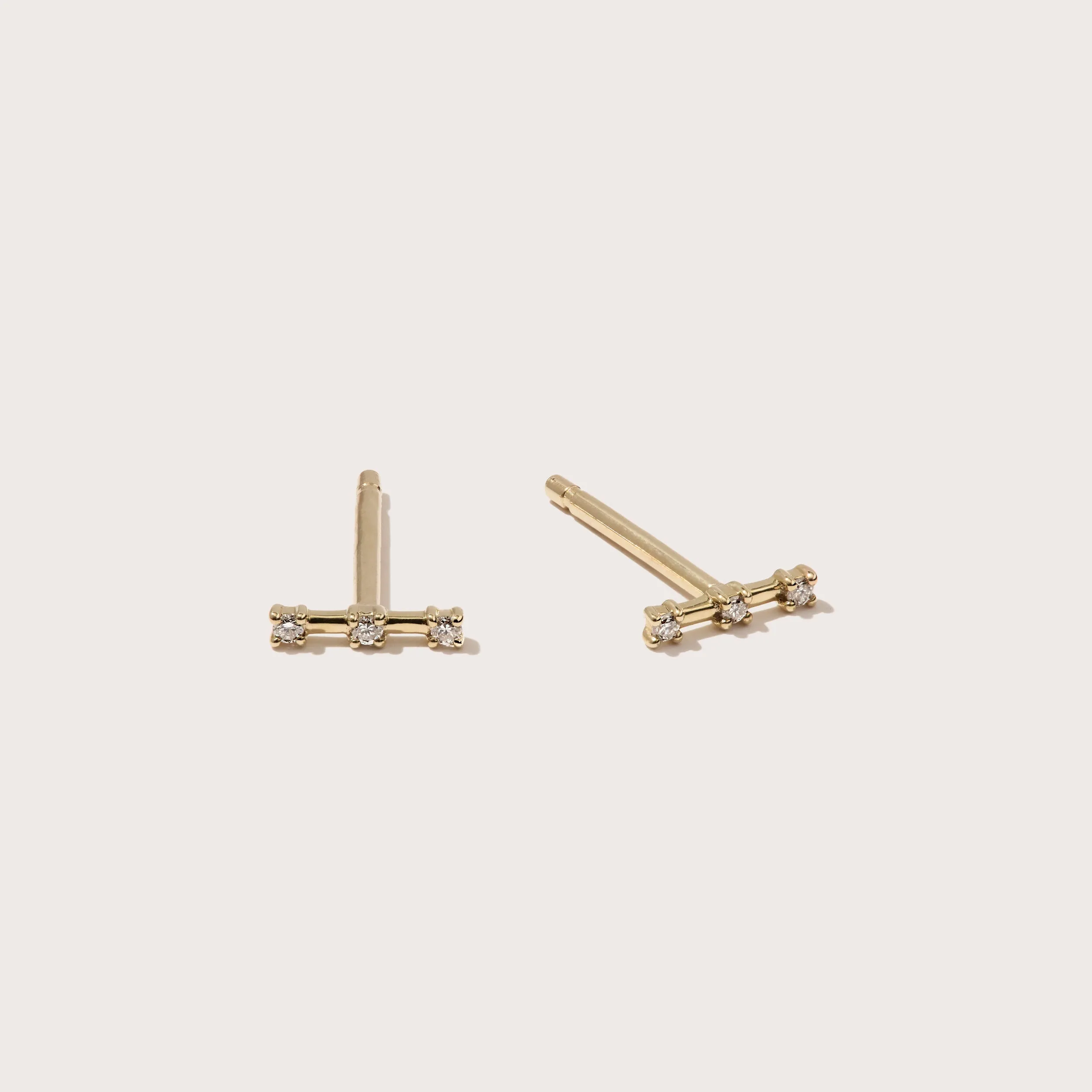 Three Diamond Bar Studs sold by Otiumberg