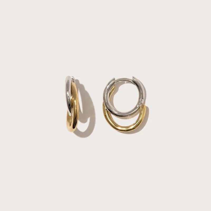 Small Mixed Metal Spiralis Hoops made by Otiumberg