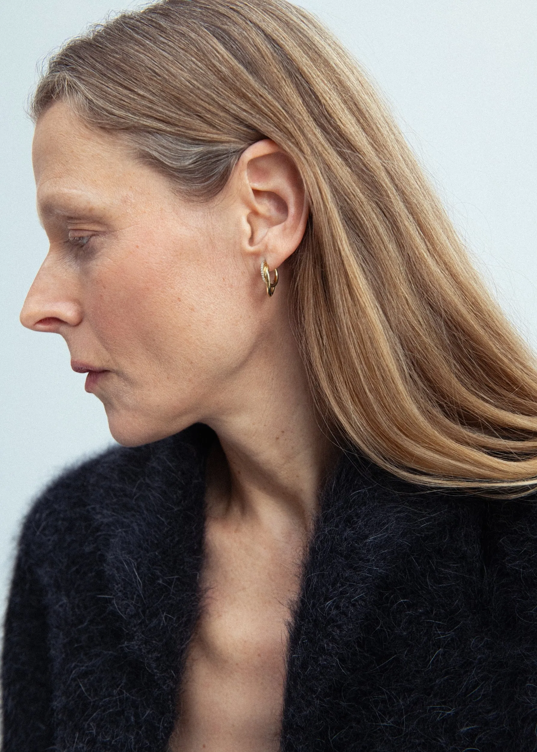 Small Pavé Spiralis Hoops sold by Otiumberg product image thumbnail 2