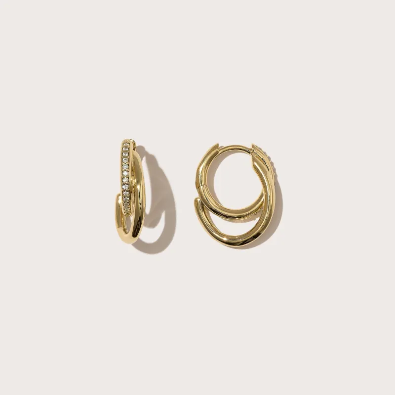 Small Pavé Spiralis Hoops made by Otiumberg
