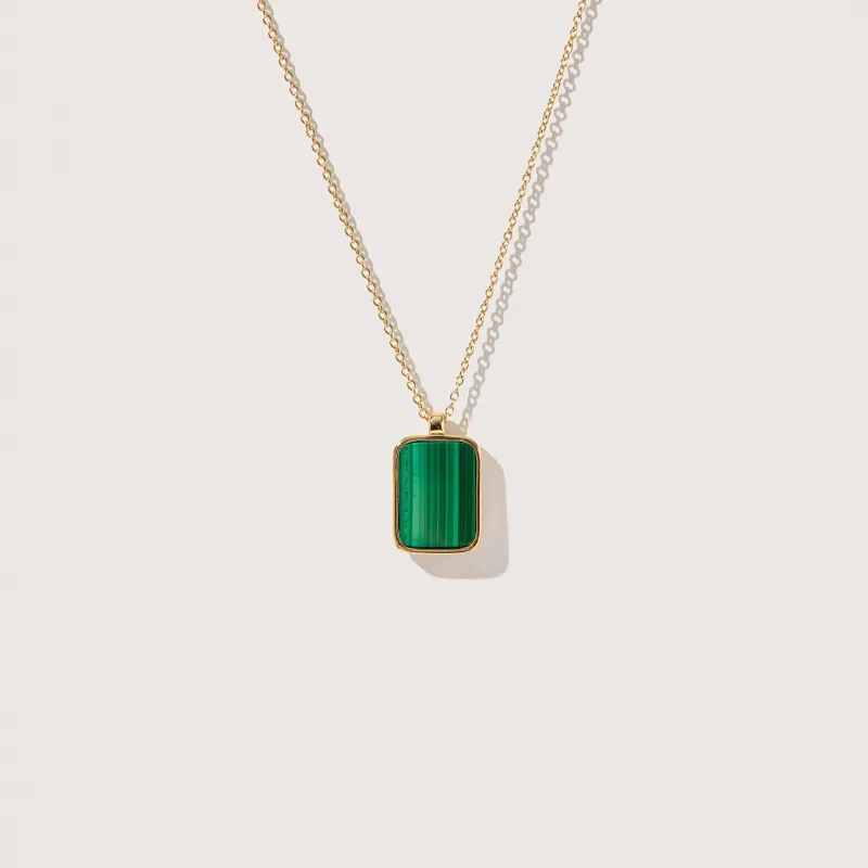 Malachite Tag Necklace made by Otiumberg