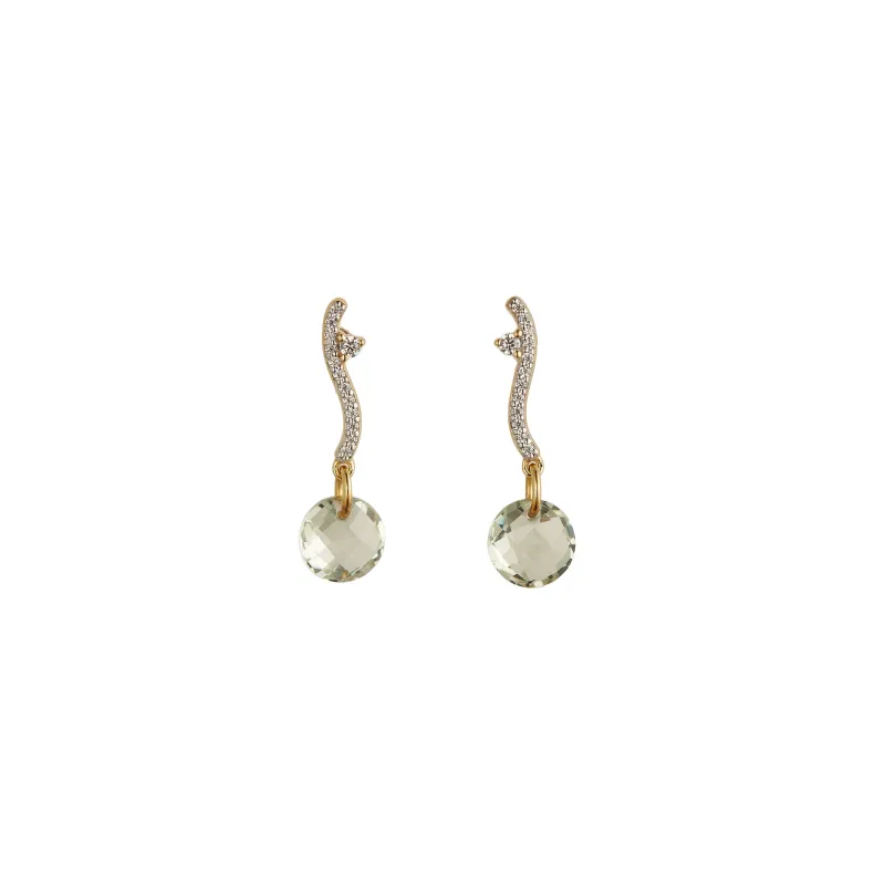 Green Amethyst Drop Earrings made by Otiumberg