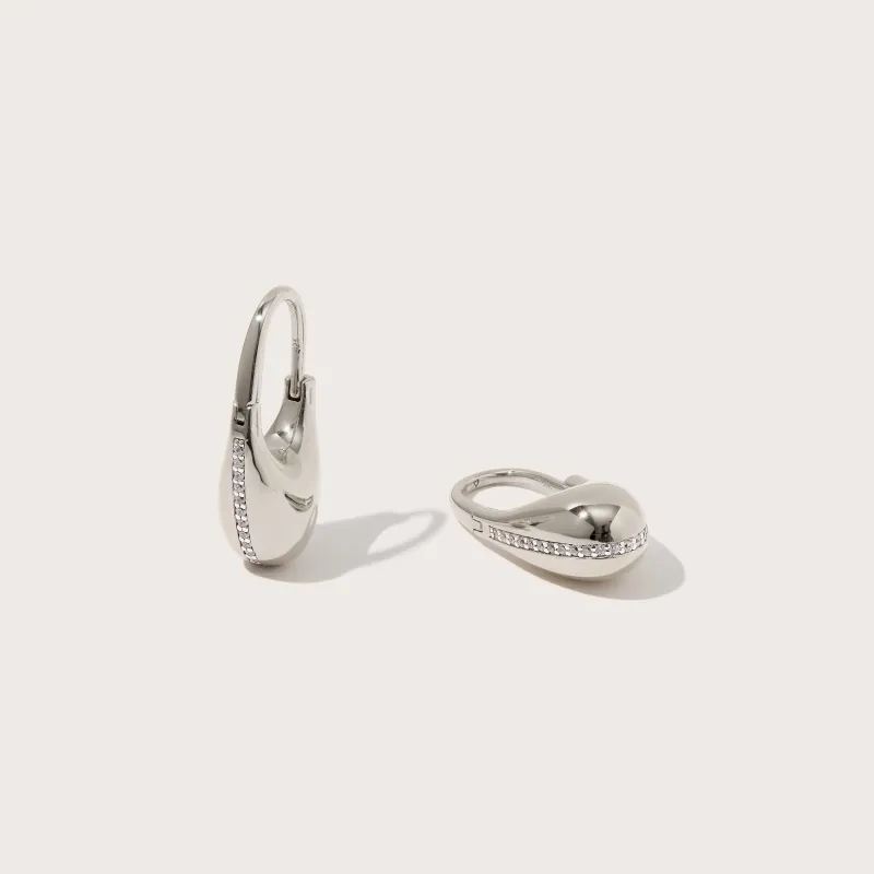Pavé Roscida Drop Hoops made by Otiumberg