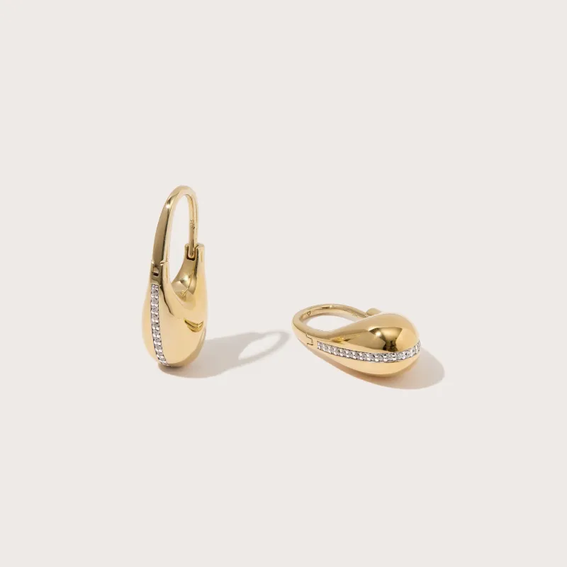 Pavé Roscida Drop Hoops made by Otiumberg