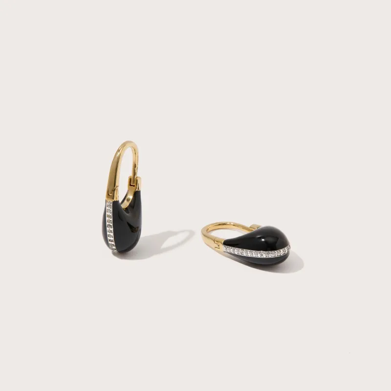 Pavé Roscida Drop Hoops made by Otiumberg