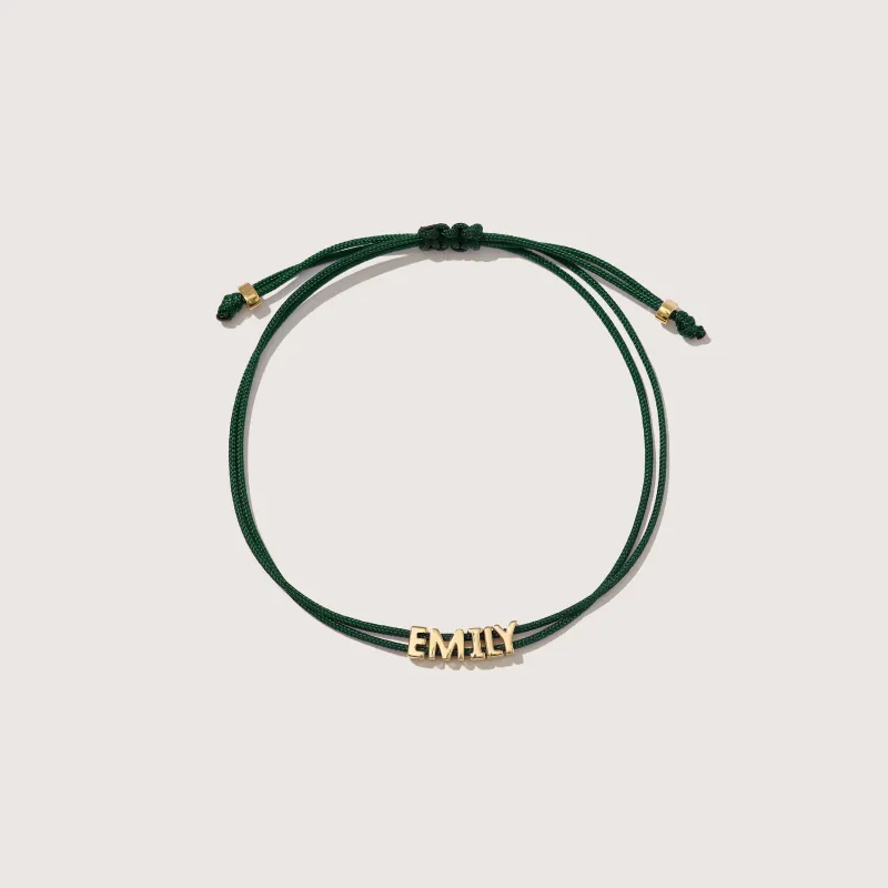 Totem Name Green Cord Bracelet (Made To Order) made by Otiumberg