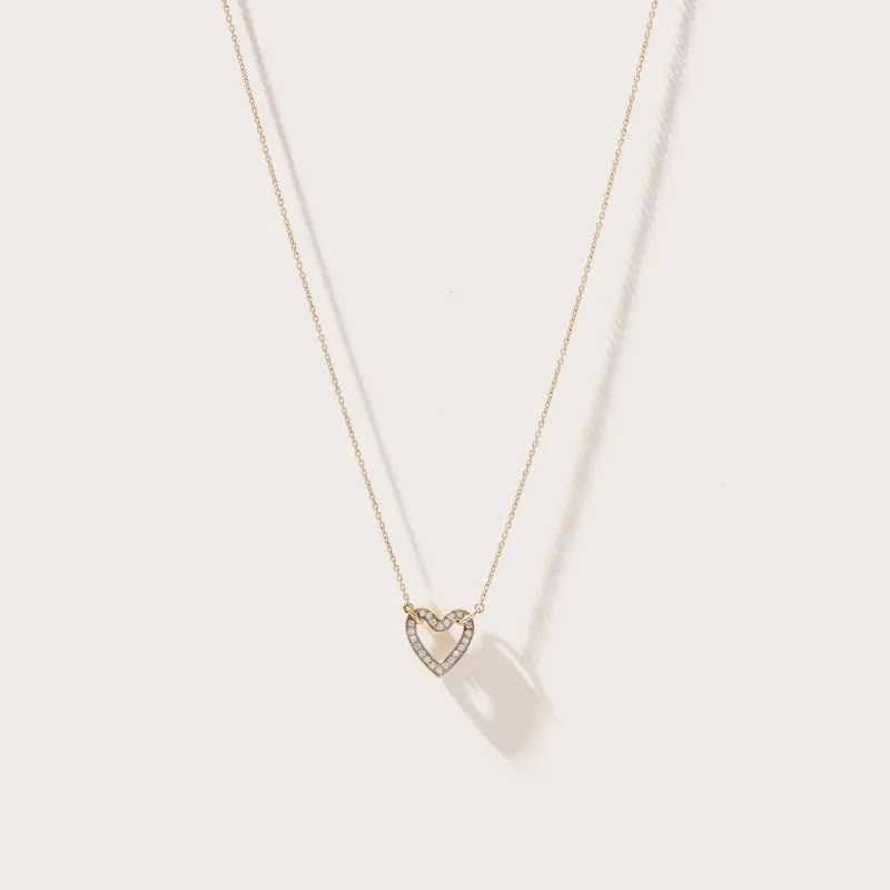 Petite Diamond Heart Necklace made by Otiumberg