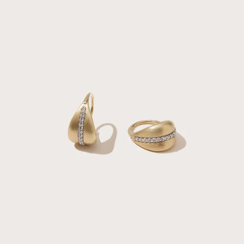 Satin Pavé Roscida Hoops made by Otiumberg