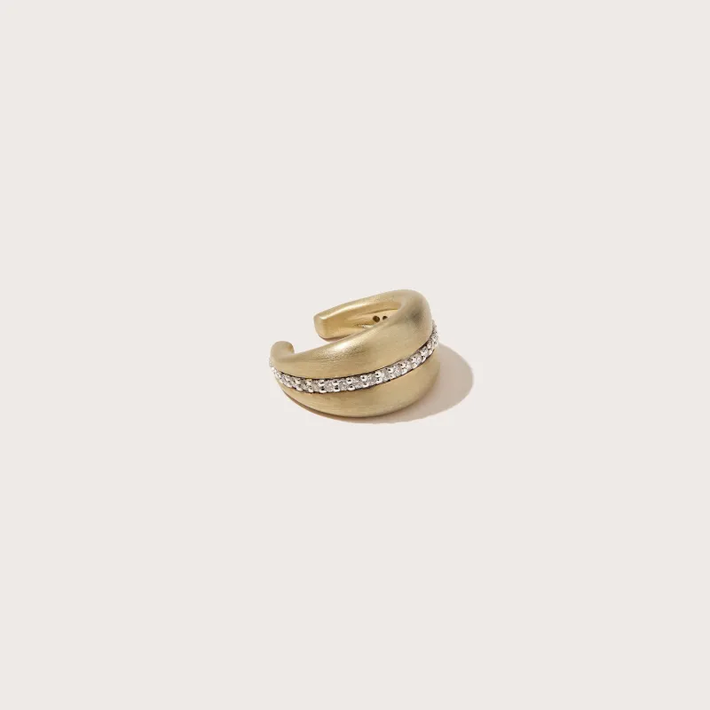 Satin Pavé Roscida Ear Cuff made by Otiumberg