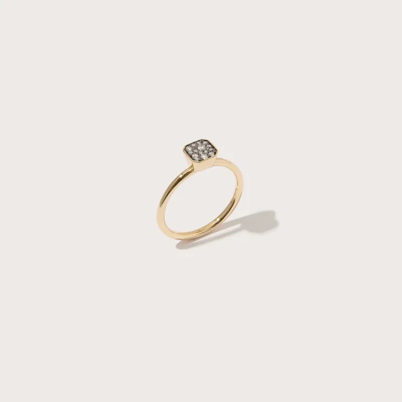 Slim Midnight Diamond Domino Ring made by Otiumberg